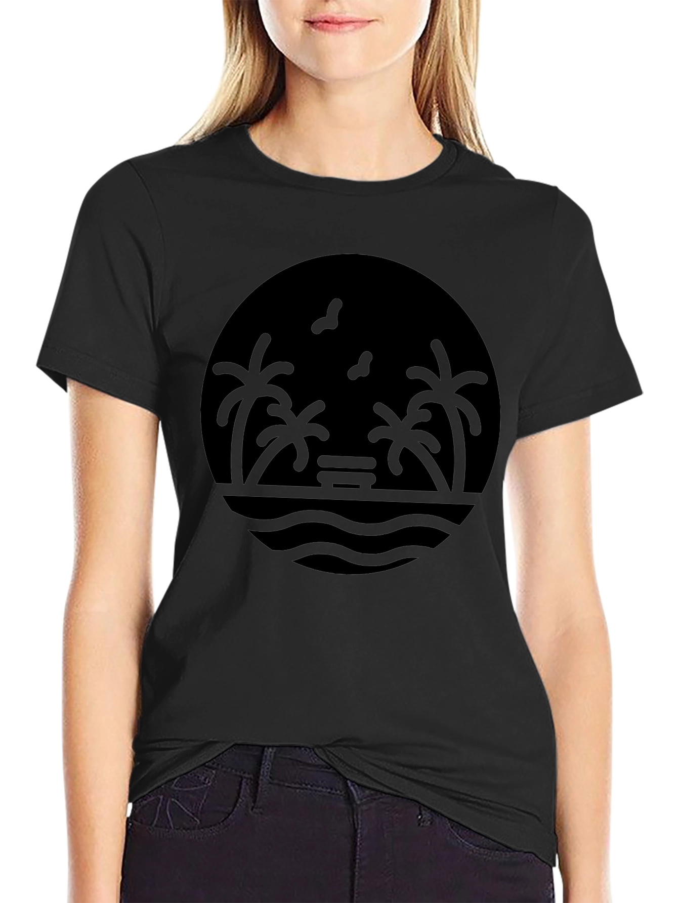Island Vibes T-Shirt - Black Graphic Tee
