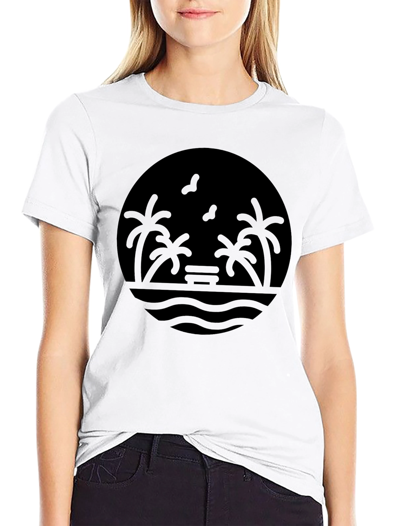 Island Vibes T-Shirt - Black Graphic Tee