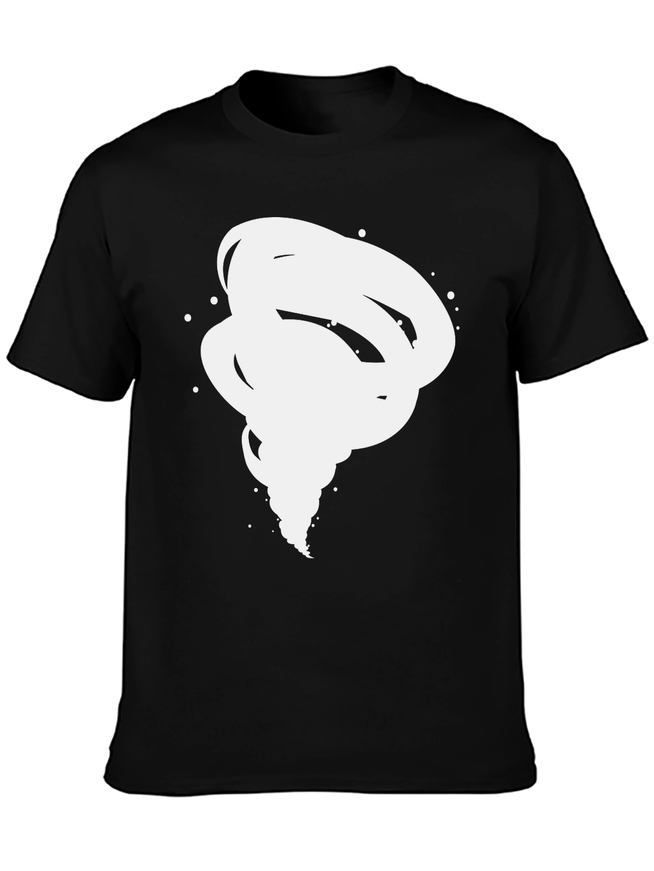 Tornado Graphic Tee - Modern Black Cotton T-Shirt