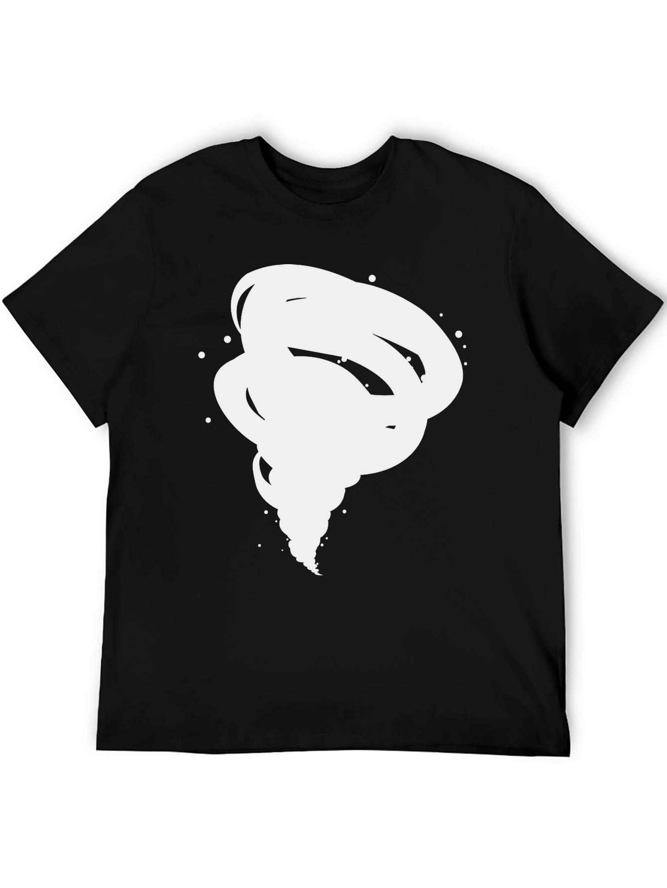 Tornado Graphic Tee - Modern Black Cotton T-Shirt