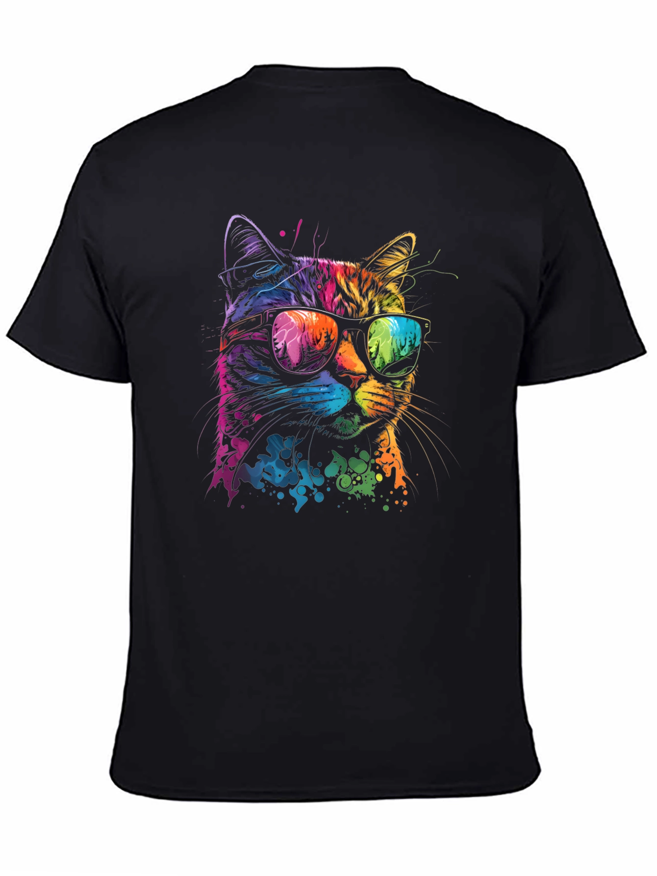 Cool Cat Graphic T-Shirt - Unique Neon Design