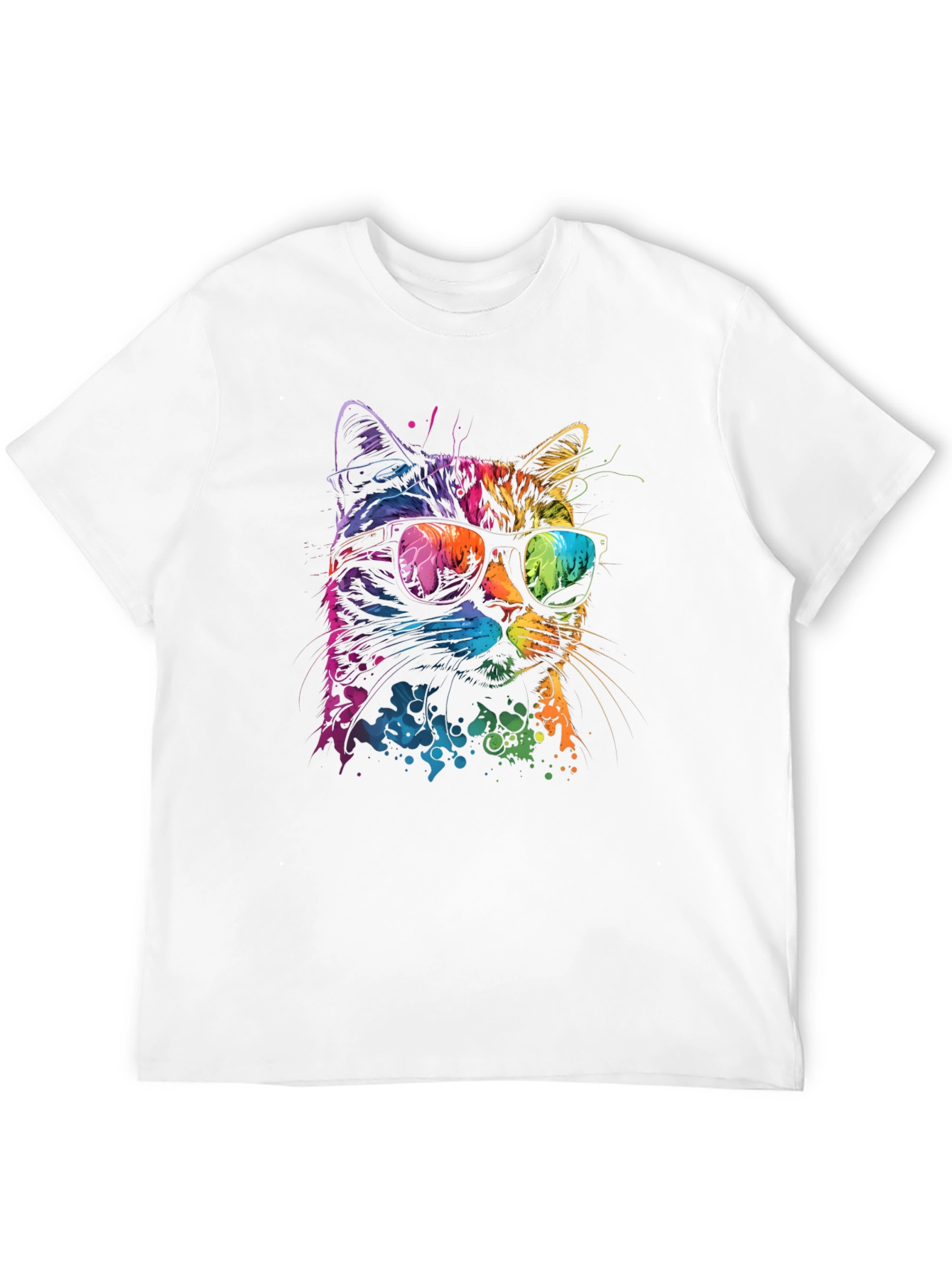 Cool Cat Graphic T-Shirt - Unique Neon Design