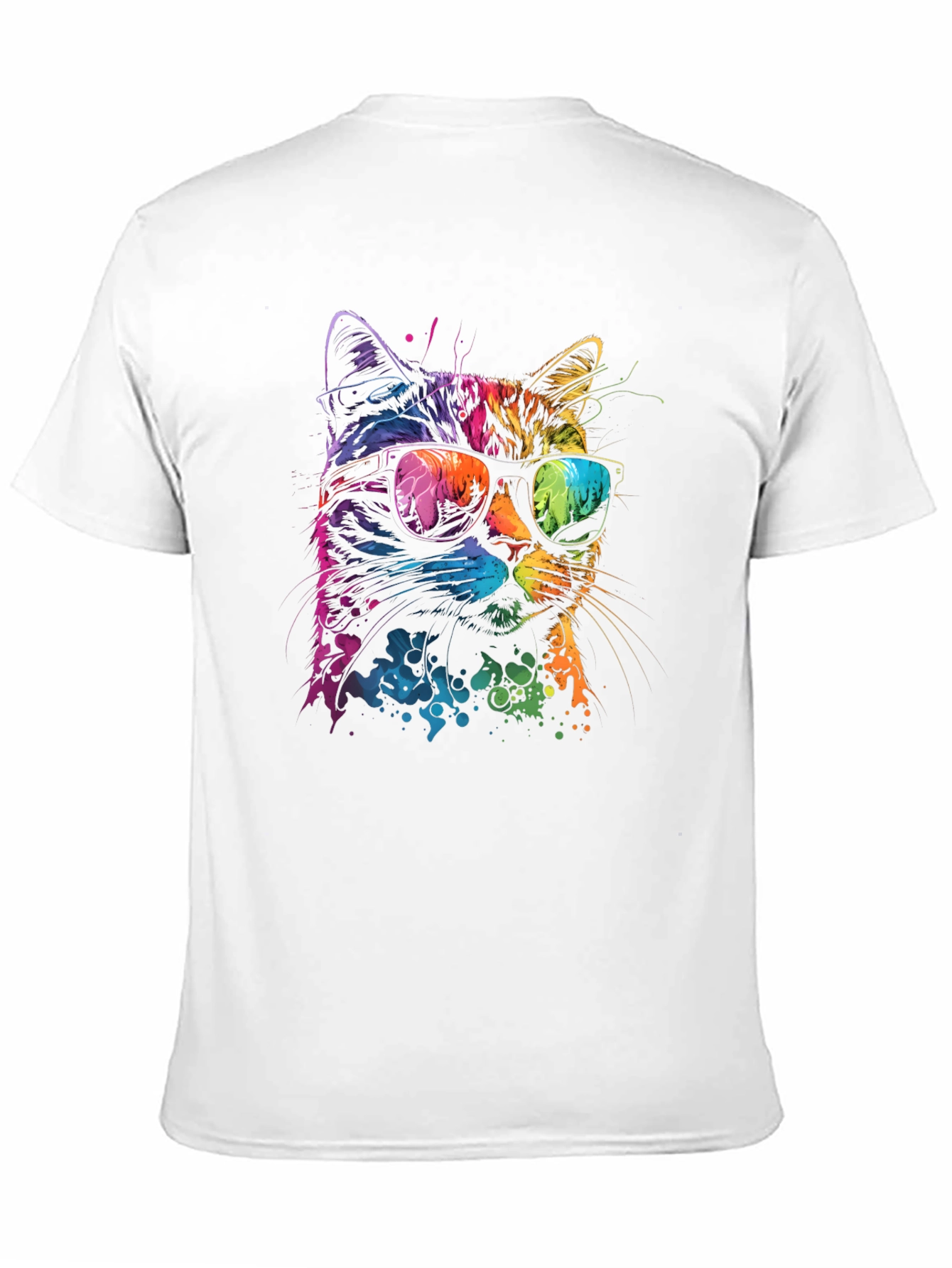 Cool Cat Graphic T-Shirt - Unique Neon Design