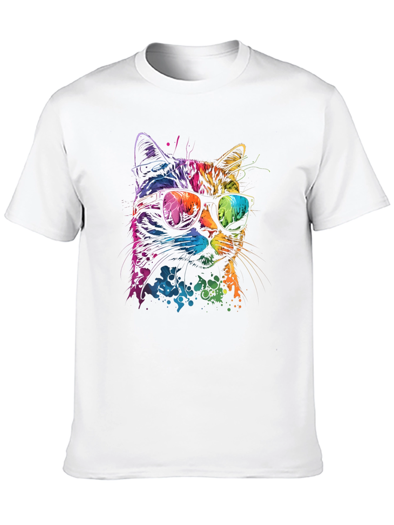 Cool Cat Graphic T-Shirt - Unique Neon Design