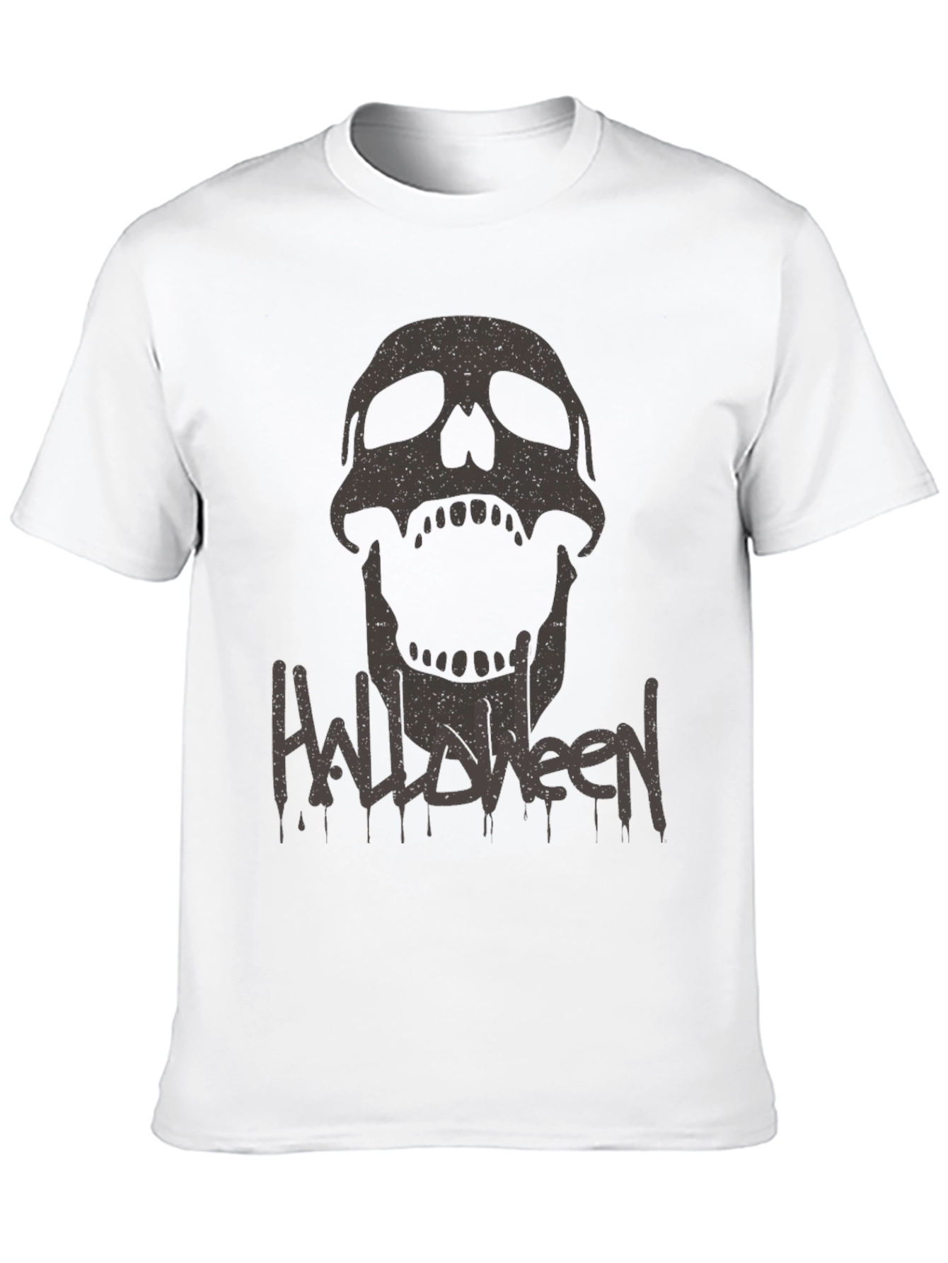 Halloween Skull Graphic Tee - Mens Black T-Shirt