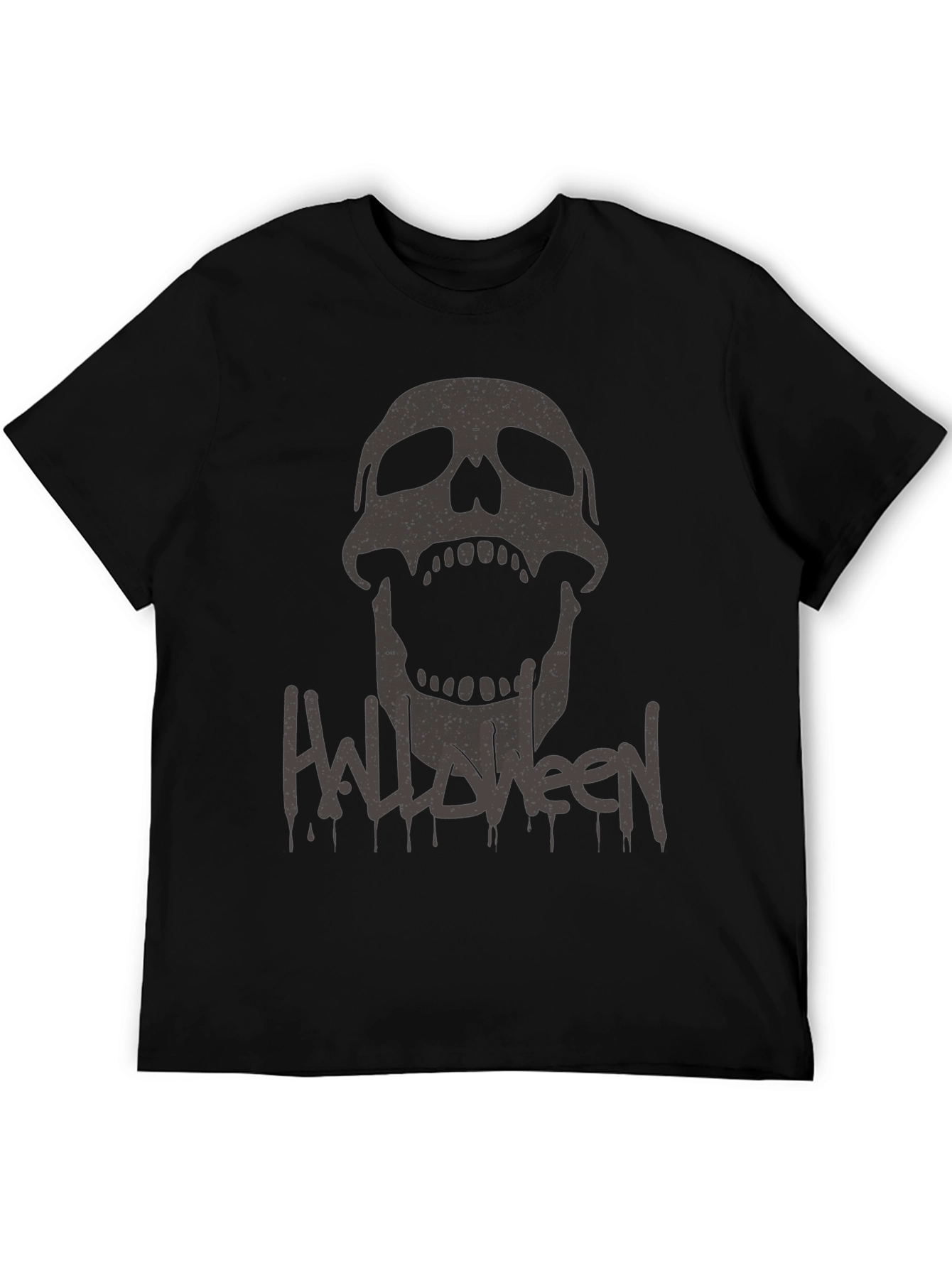 Halloween Skull Graphic Tee - Mens Black T-Shirt