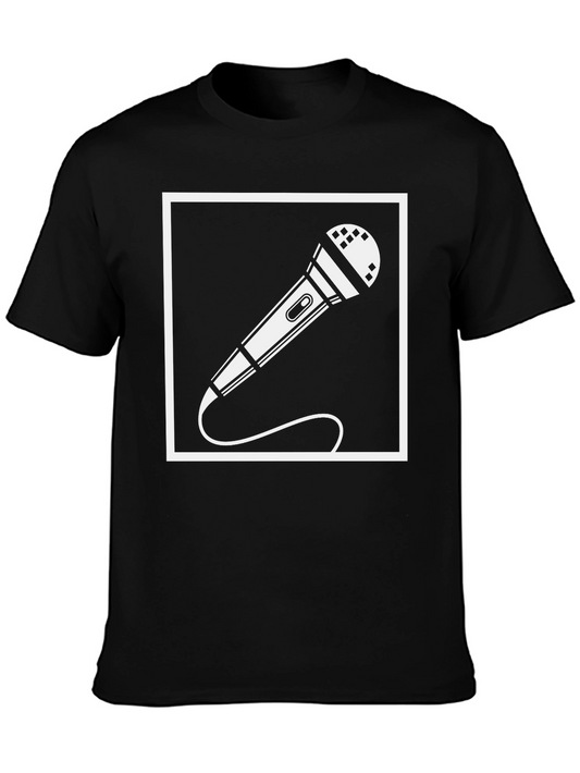 Black Microphone Graphic Tee - Singer Musician T-Shirt