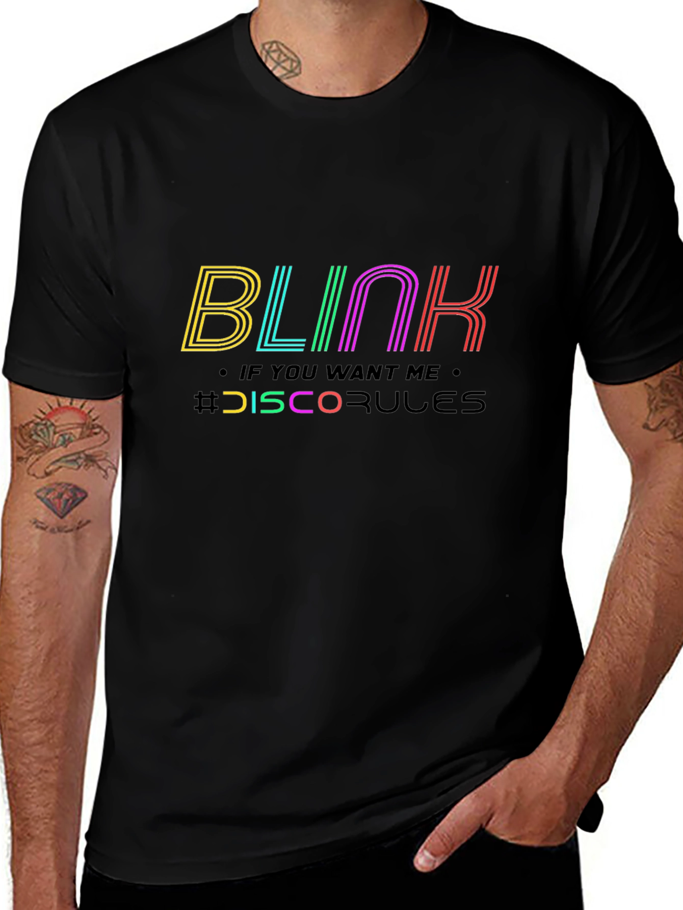 Blink Disco Rules Graphic Tee - Black Cotton T-Shirt