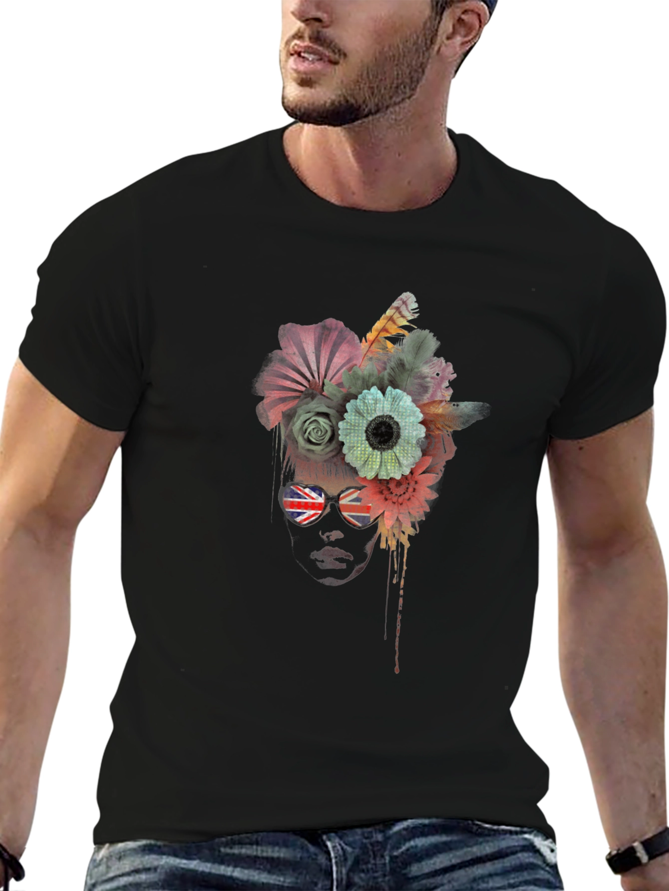 Floral Union Jack Sunglasses T-Shirt