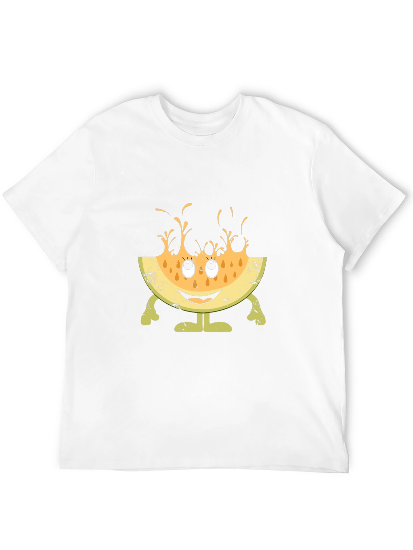 Funny Melon Character Black T-Shirt