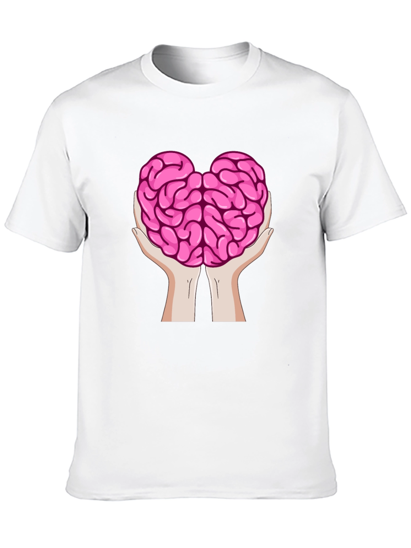 Brain in Hands Graphic Tee - Think Smart T-Shirt