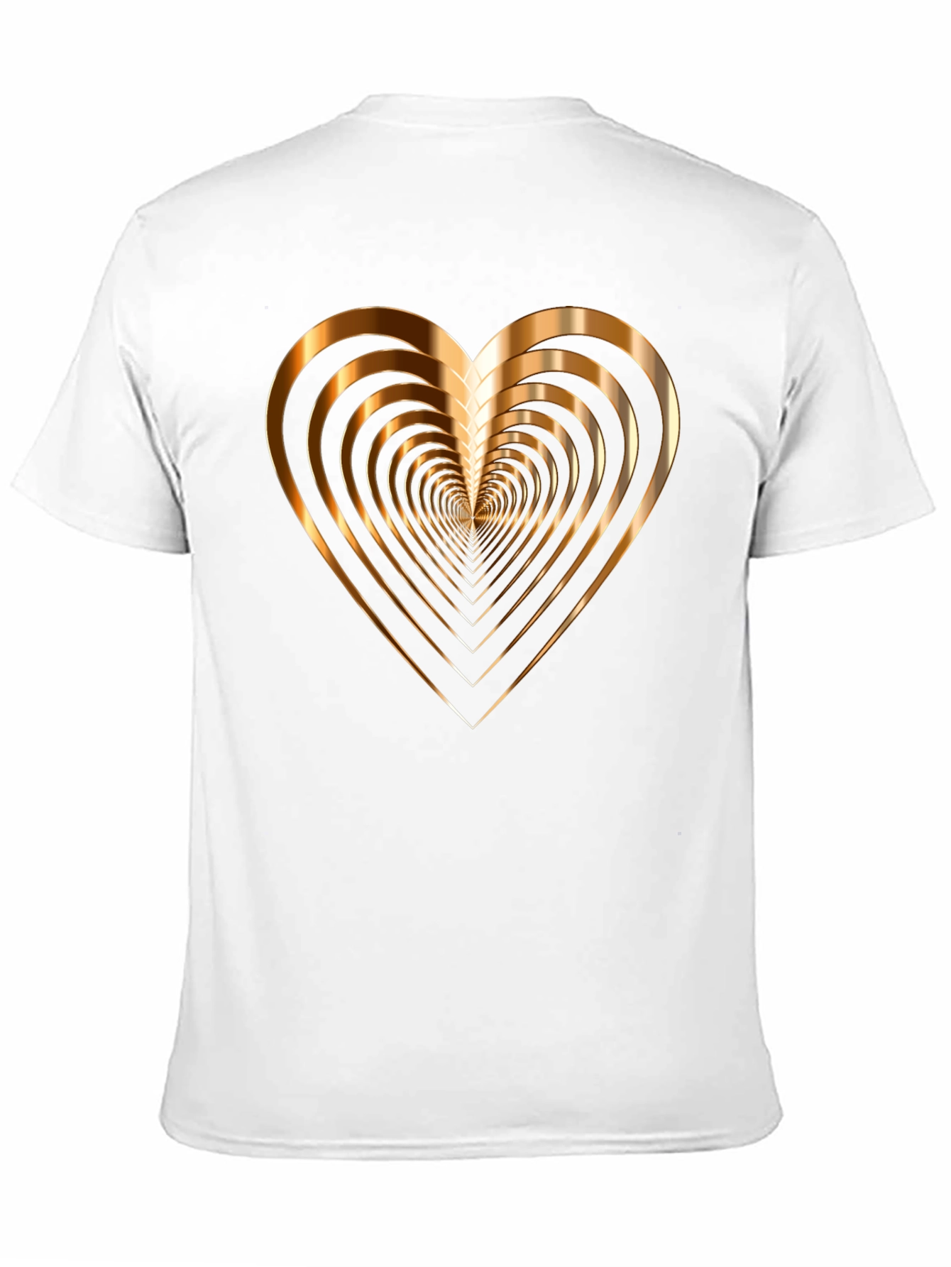 Golden Heart Graphic Print Mens Black T-Shirt