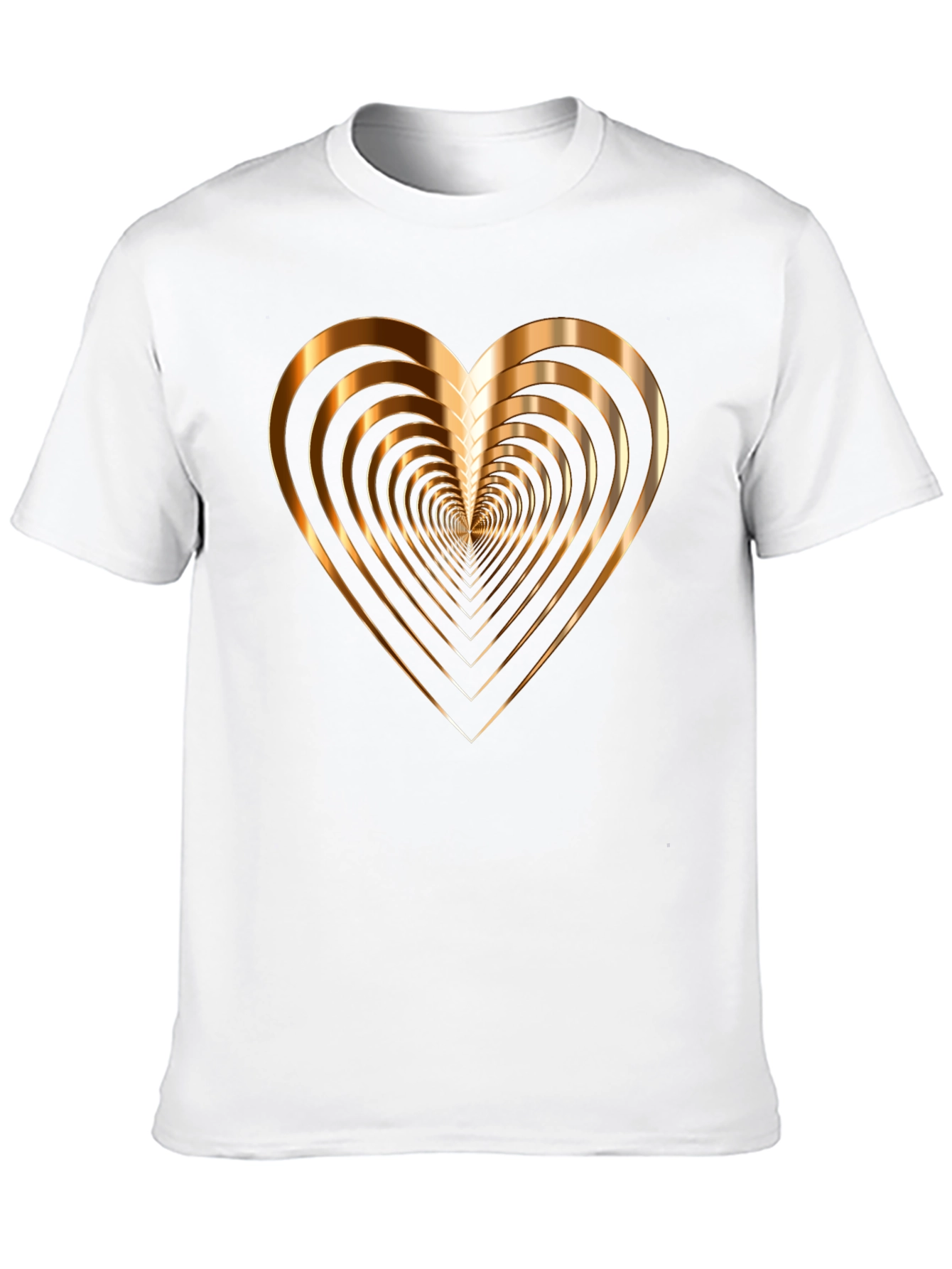 Golden Heart Graphic Print Mens Black T-Shirt