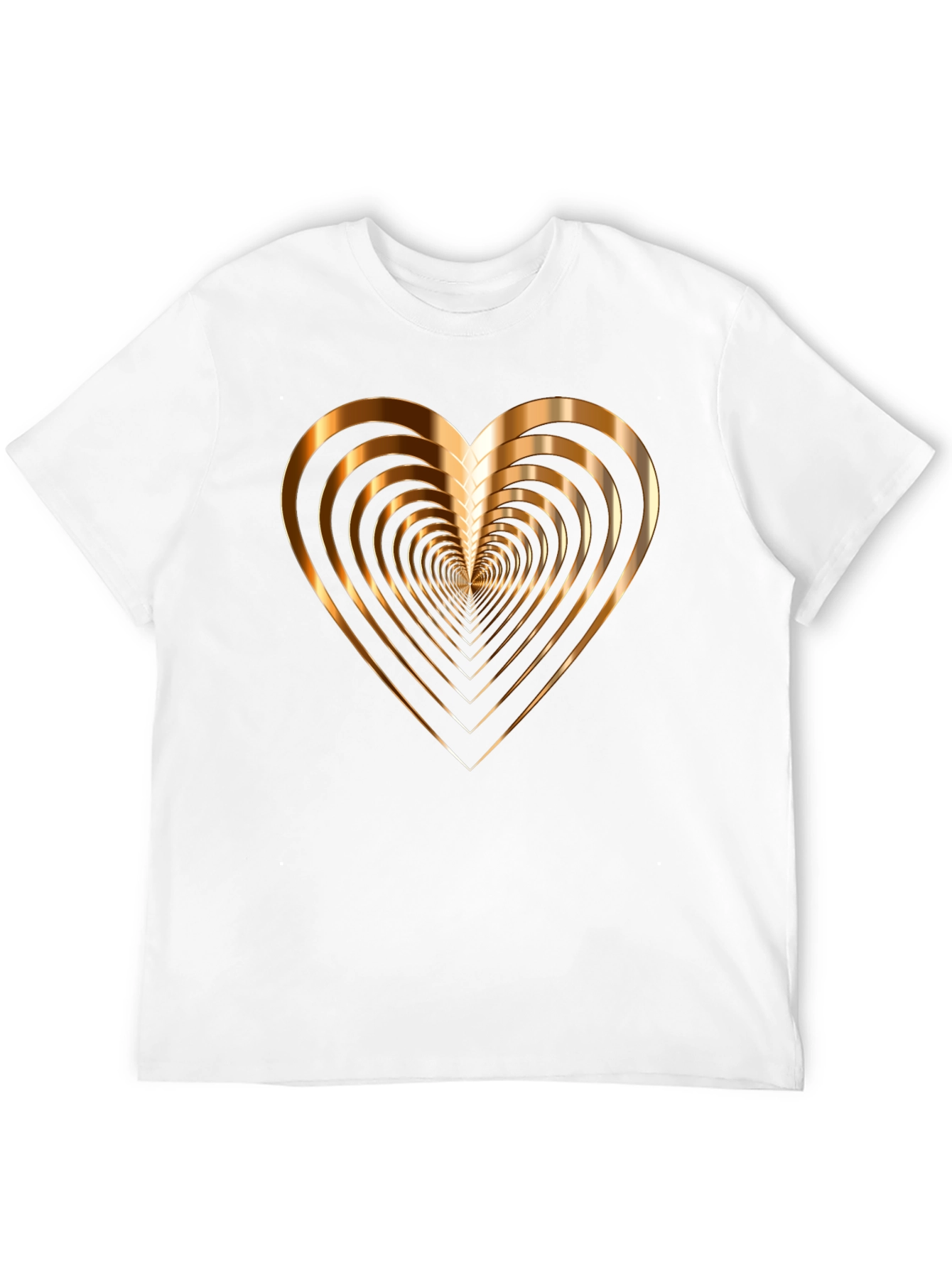 Golden Heart Graphic Print Mens Black T-Shirt
