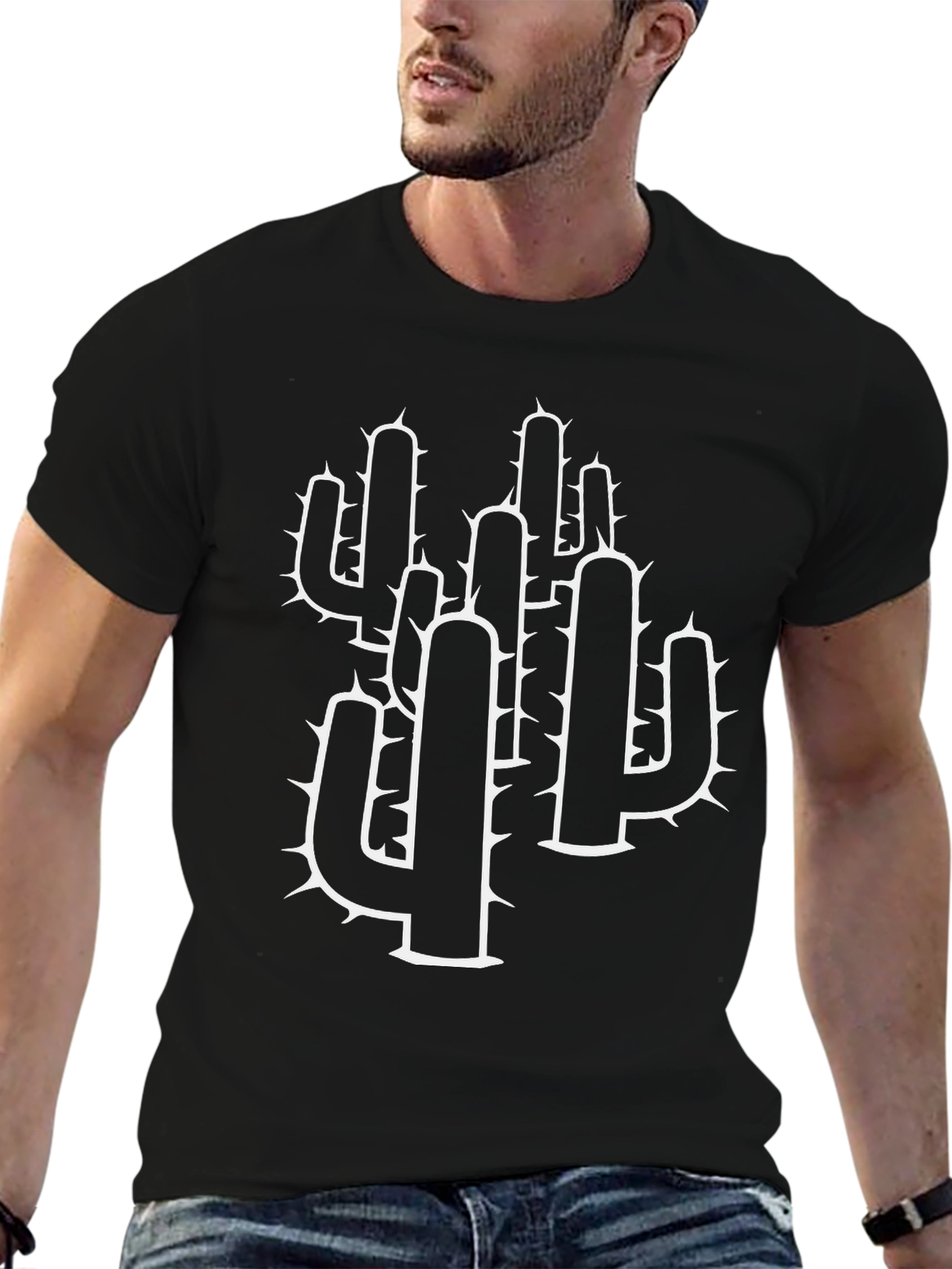 Cactus Graphic Tee - Bold Black Shirt