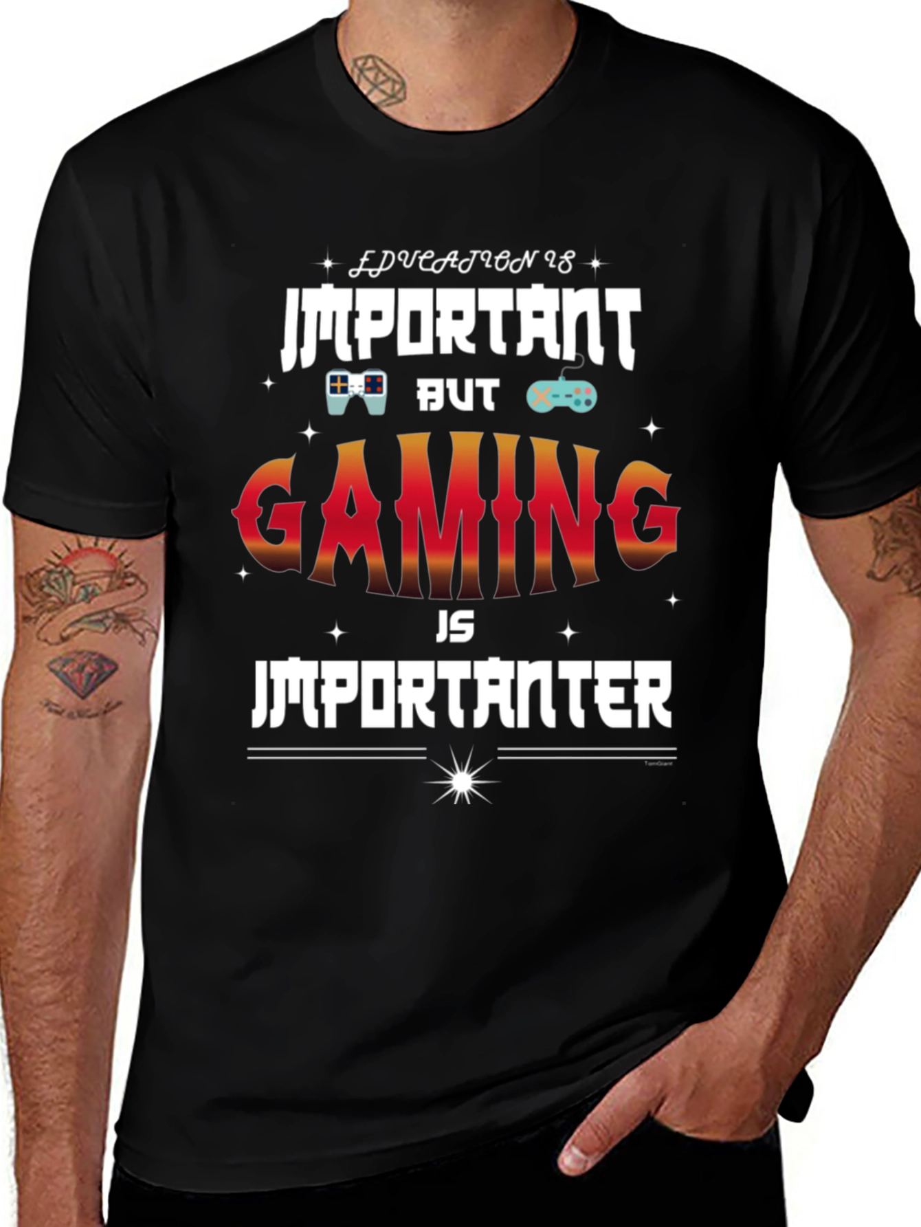 Gaming is Importanter Black T-Shirt