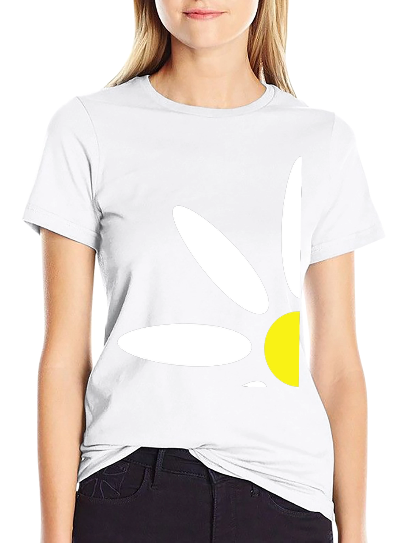 Daisy Graphic Print T-Shirt - Black