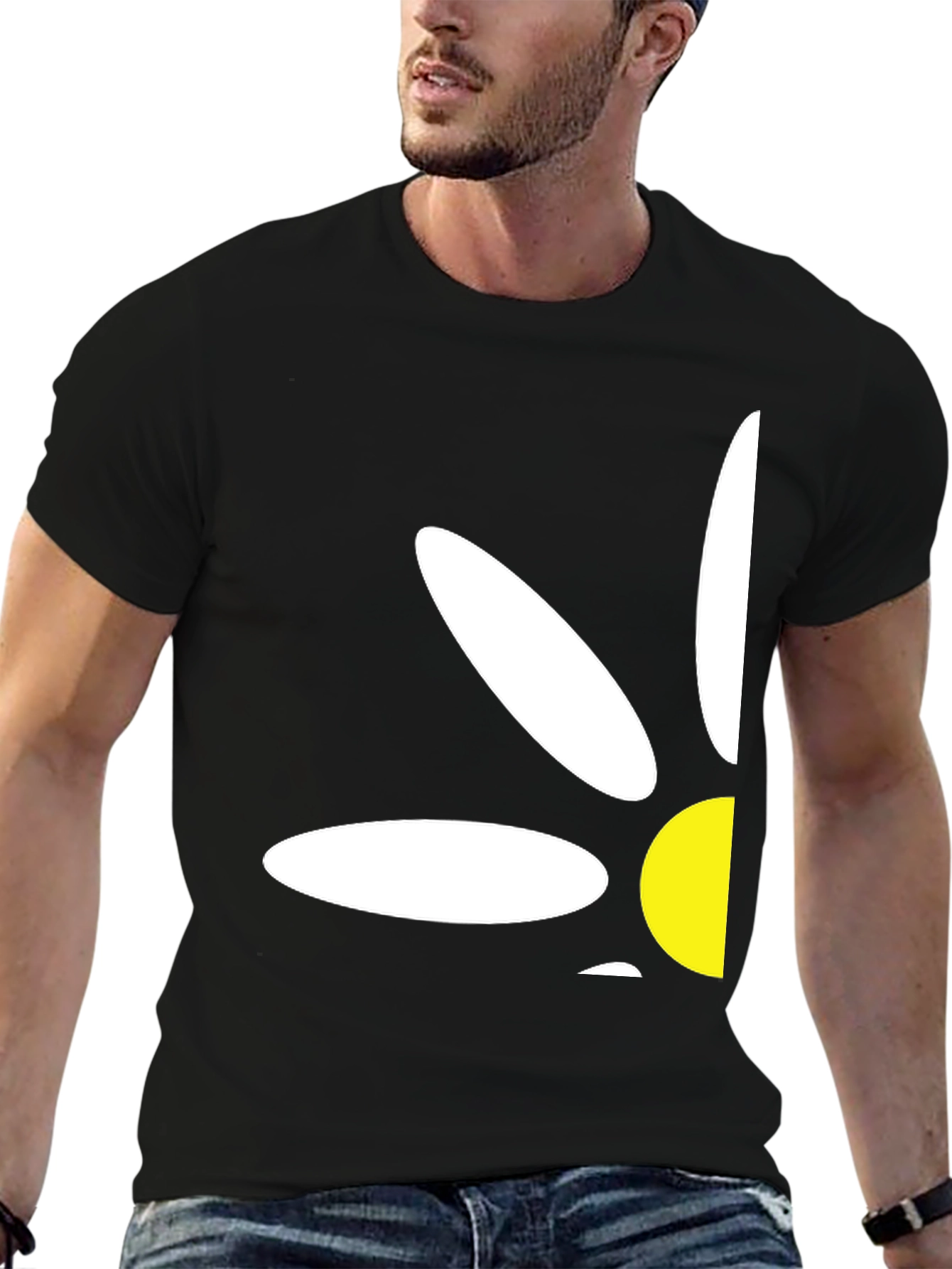 Daisy Graphic Print T-Shirt - Black