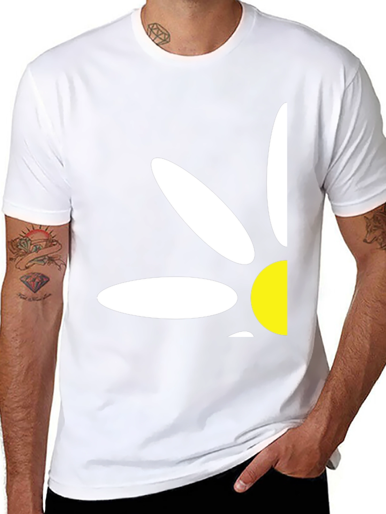 Daisy Graphic Print T-Shirt - Black