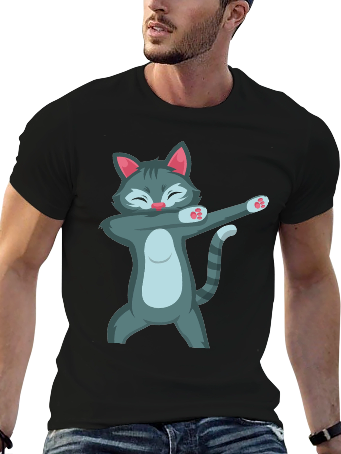 Dabbing Cat Graphic T-Shirt