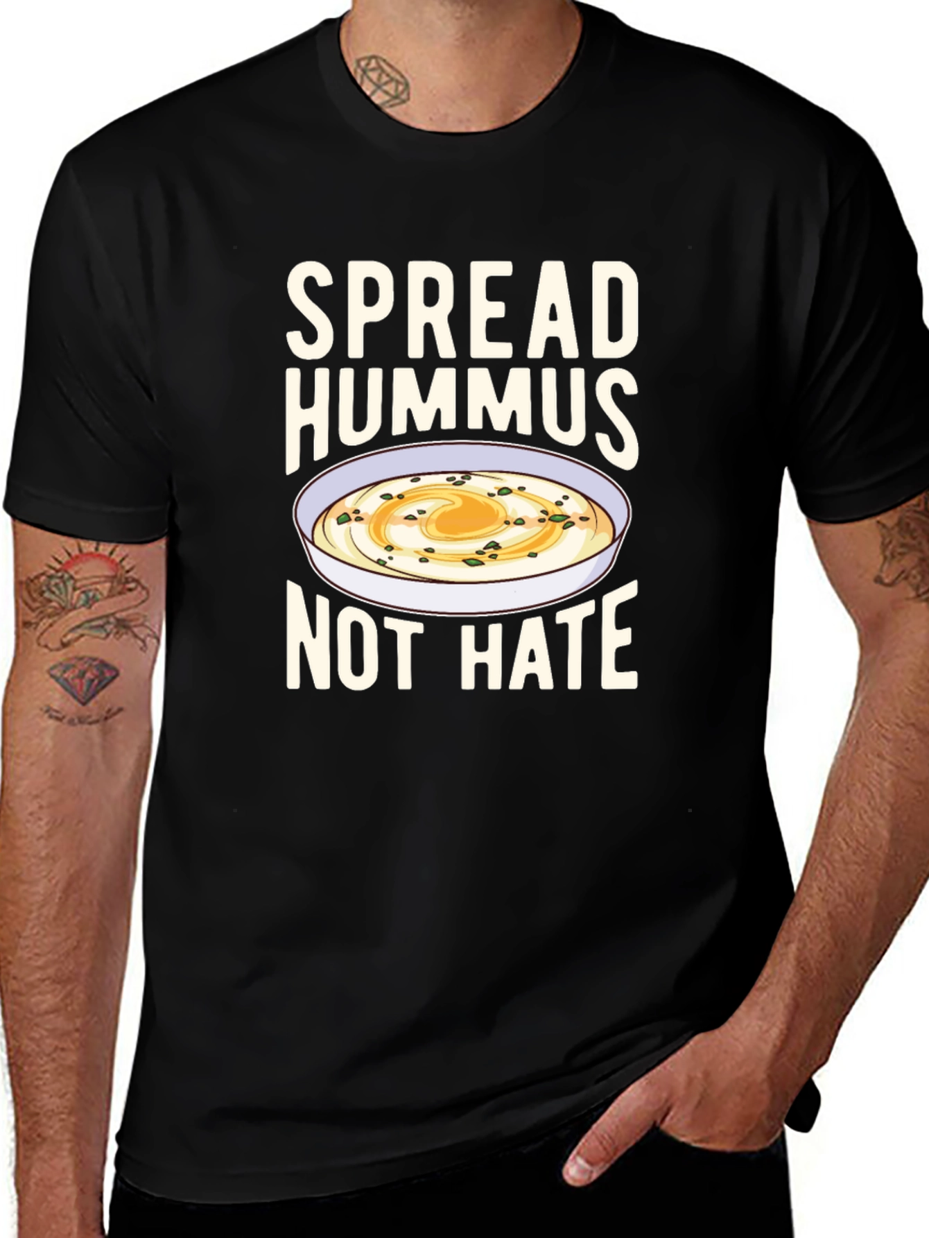 Spread Hummus Not Hate T-Shirt - Funny Foodie Tee