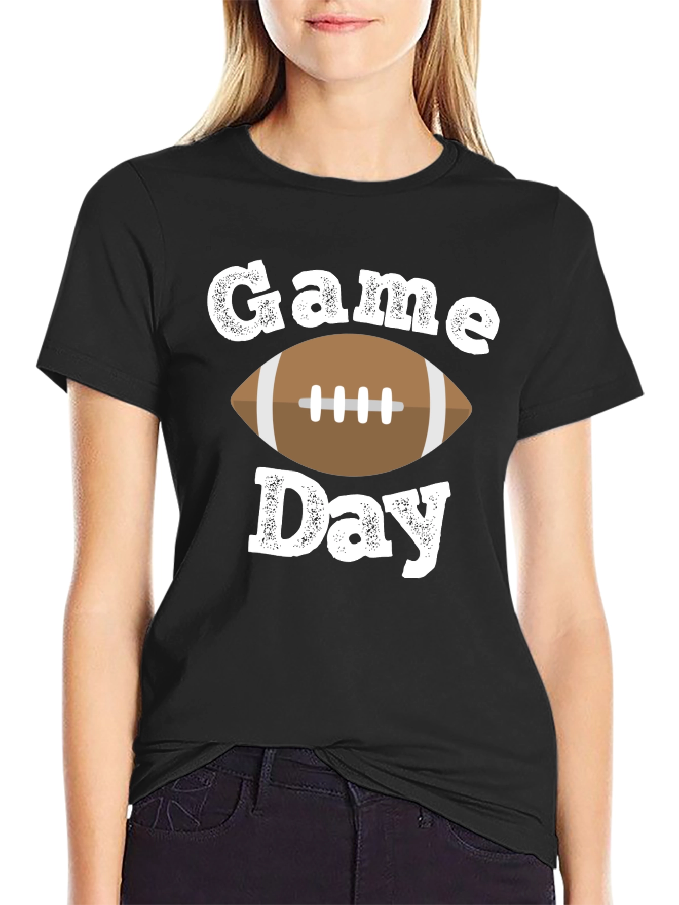 Game Day Football T-Shirt - Black Tee