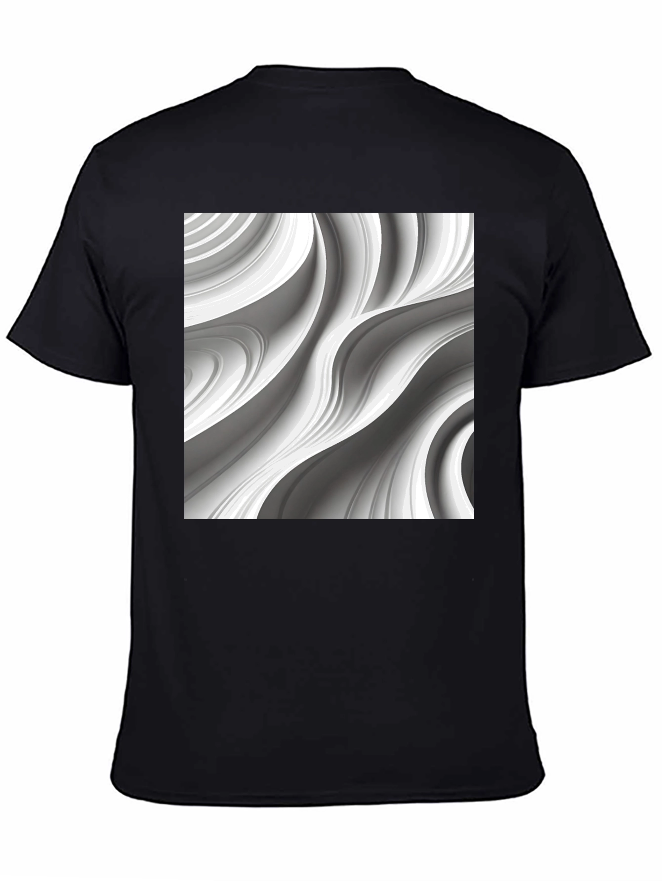 Modern Swirl Graphic Black T-Shirt