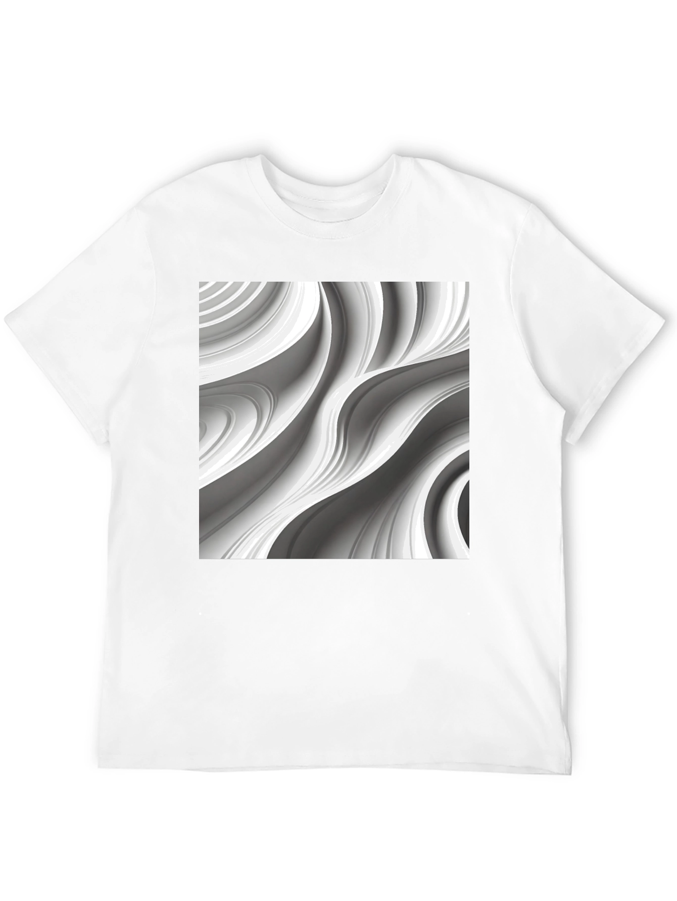 Modern Swirl Graphic Black T-Shirt