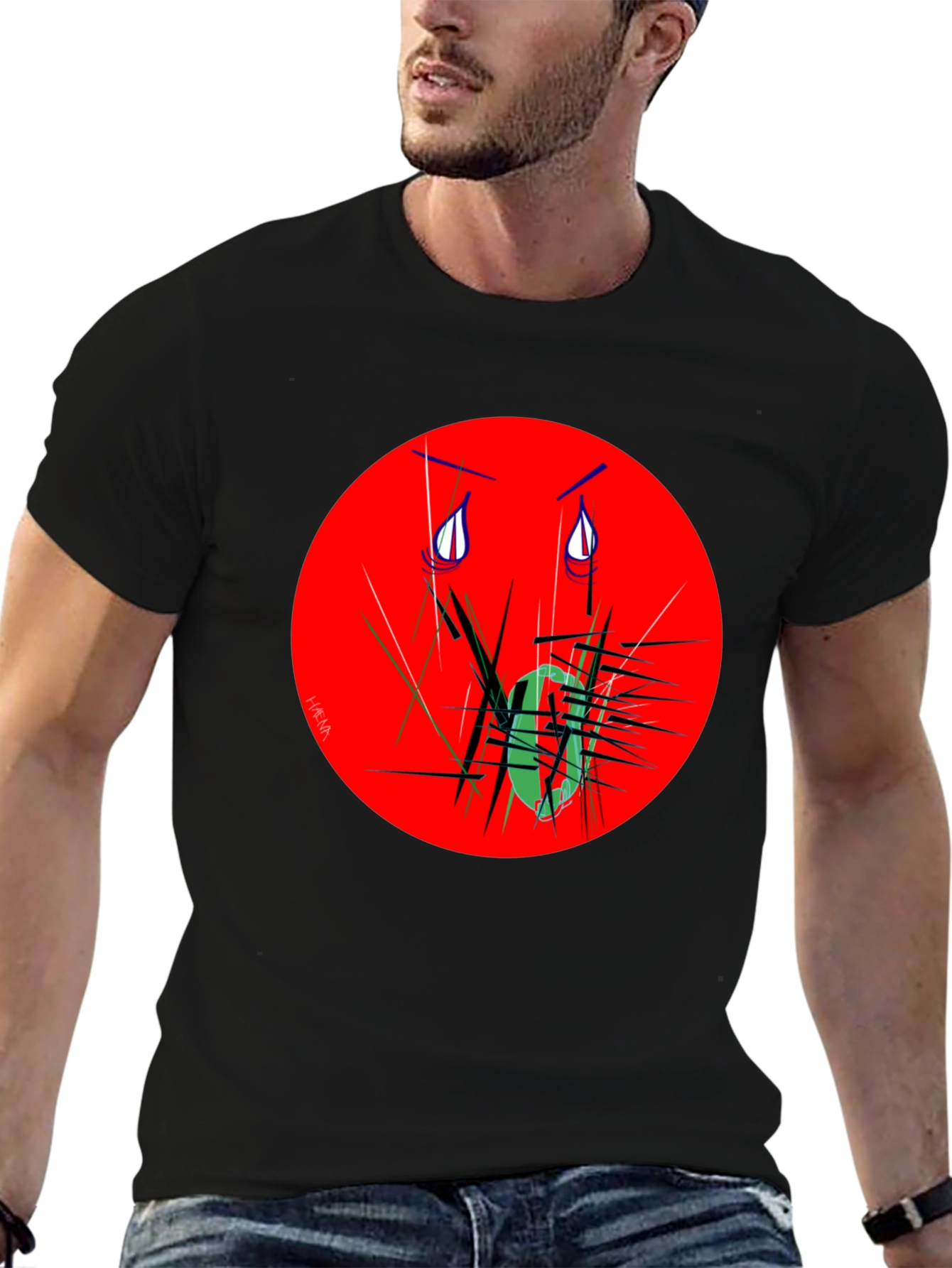 Expressive Graphic Tee - Red Circle Design