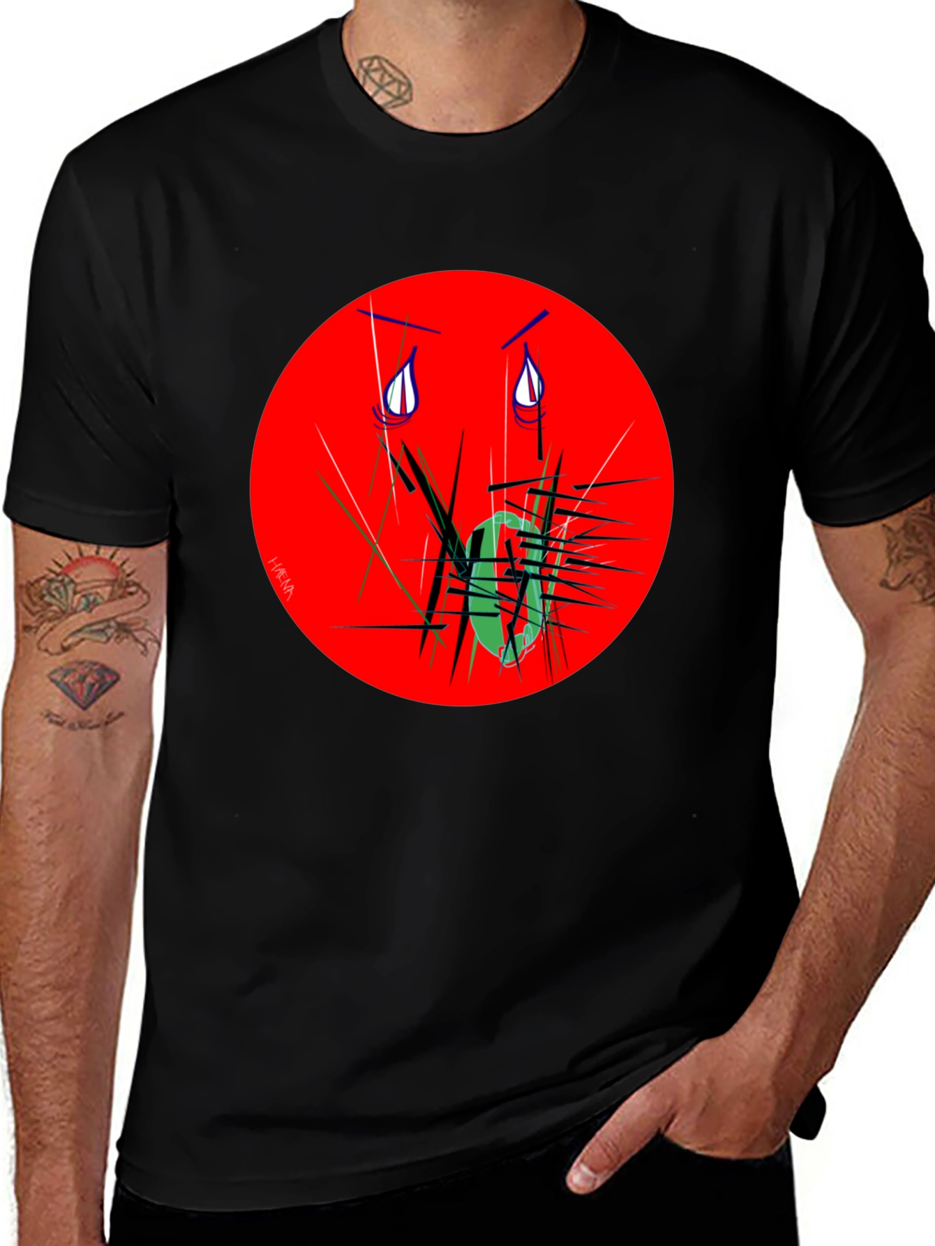 Expressive Graphic Tee - Red Circle Design