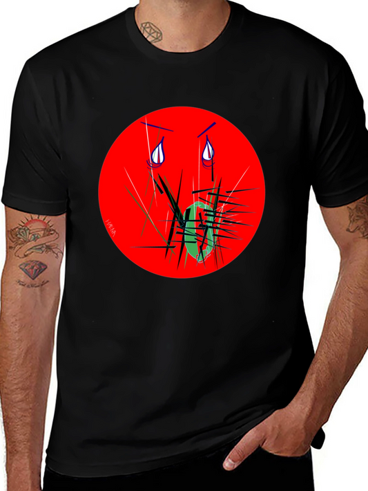Expressive Graphic Tee - Red Circle Design