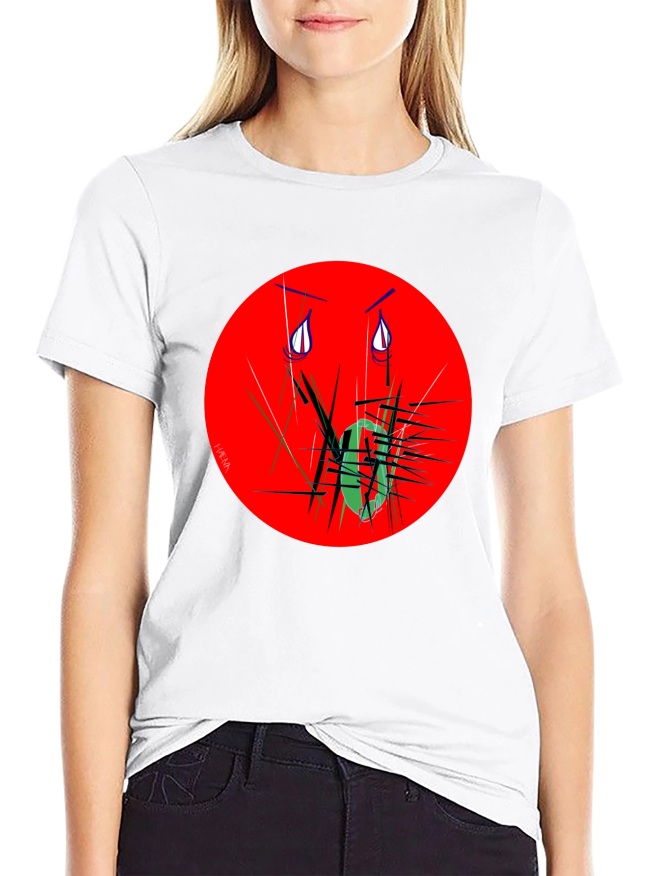 Expressive Graphic Tee - Red Circle Design