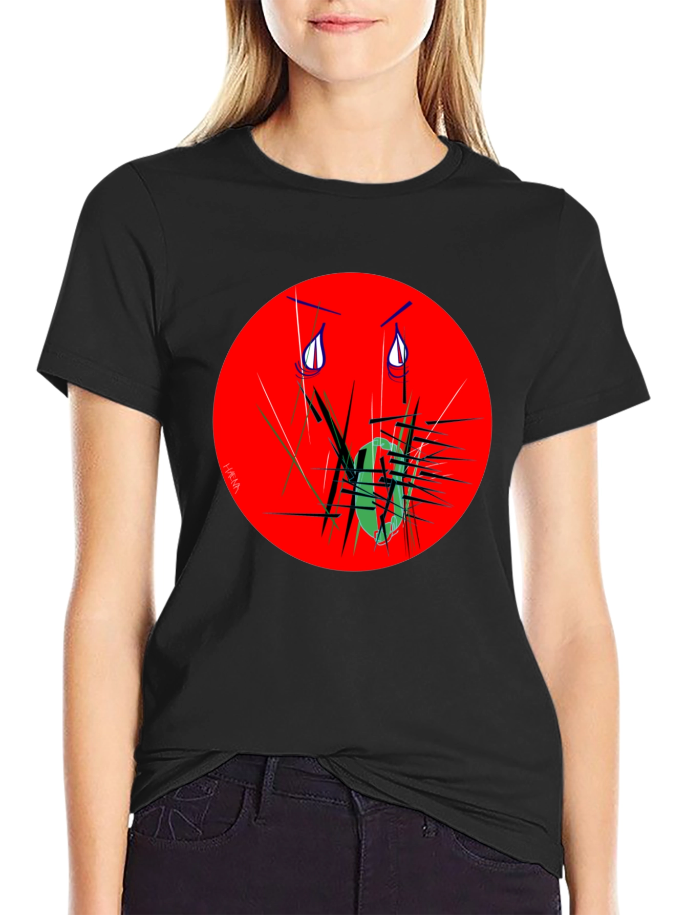 Expressive Graphic Tee - Red Circle Design