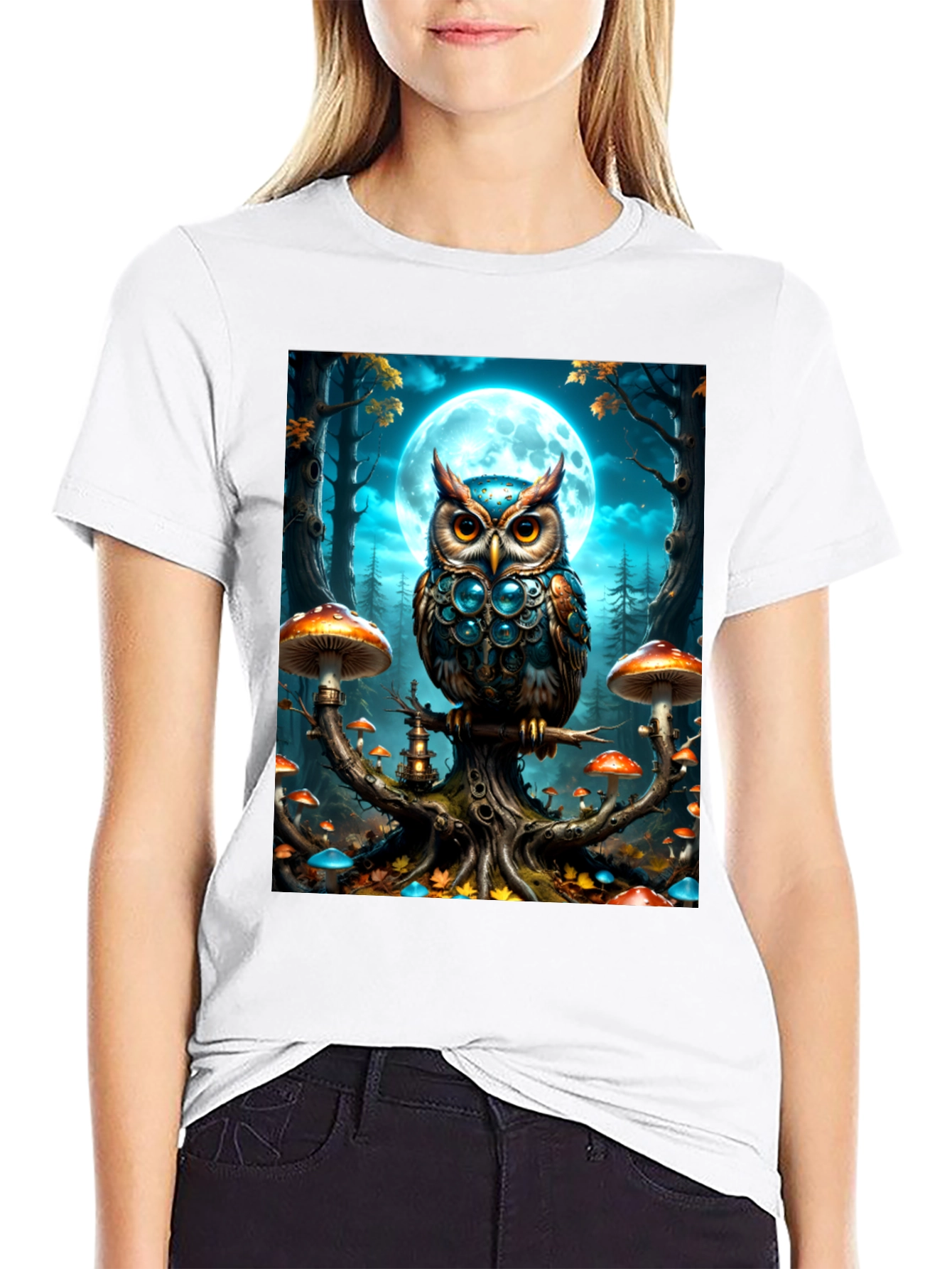 Owl Moon T-Shirt: Fantasy Forest Tee