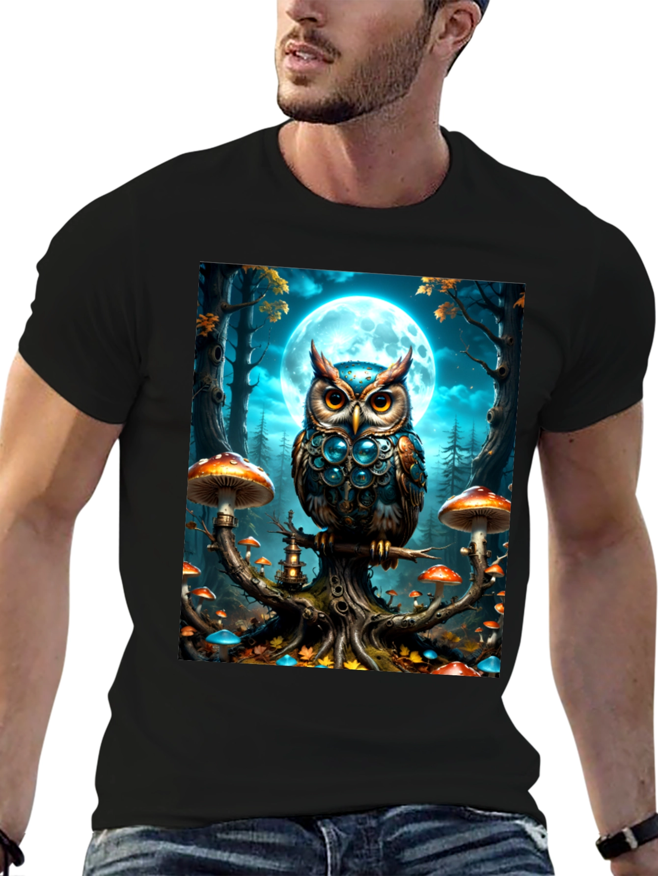 Owl Moon T-Shirt: Fantasy Forest Tee