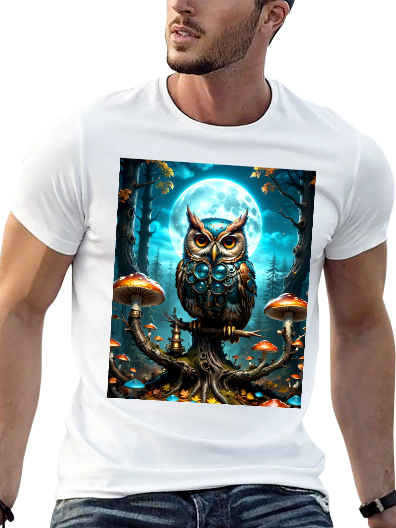 Owl Moon T-Shirt: Fantasy Forest Tee