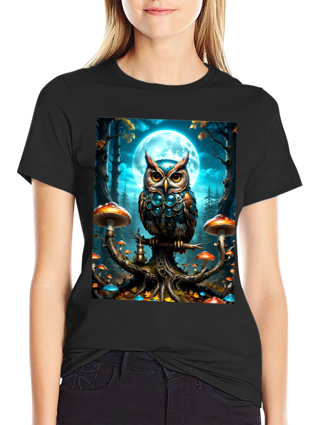 Owl Moon T-Shirt: Fantasy Forest Tee