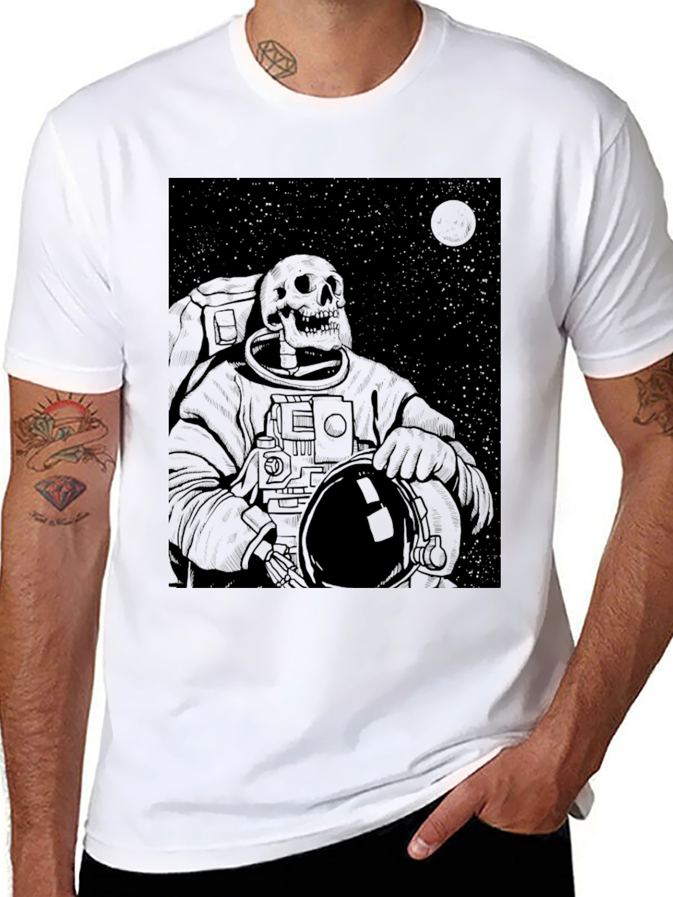 Astronaut Skeleton Graphic Tee