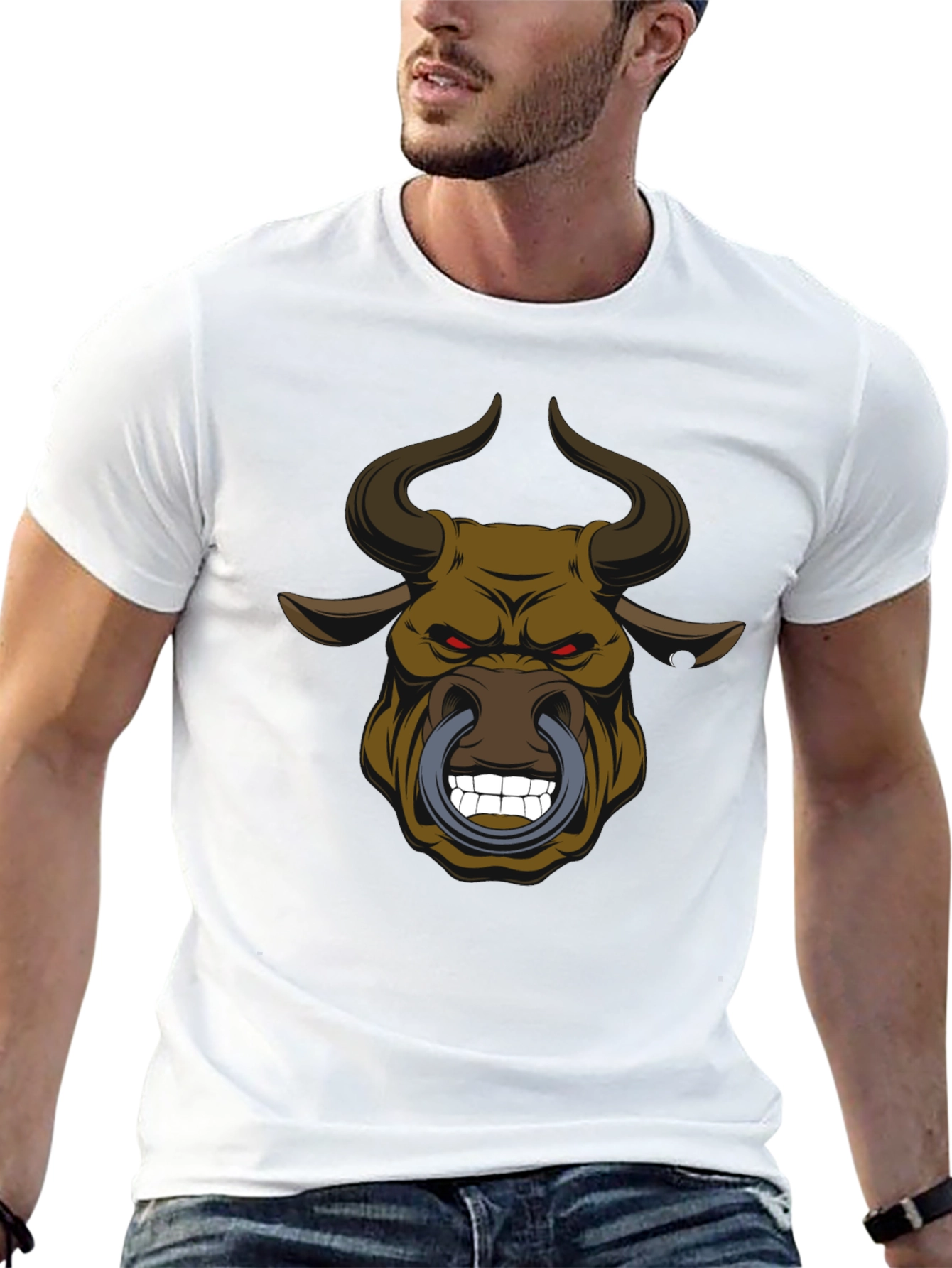 Bull Graphic T-Shirt - Bold Design