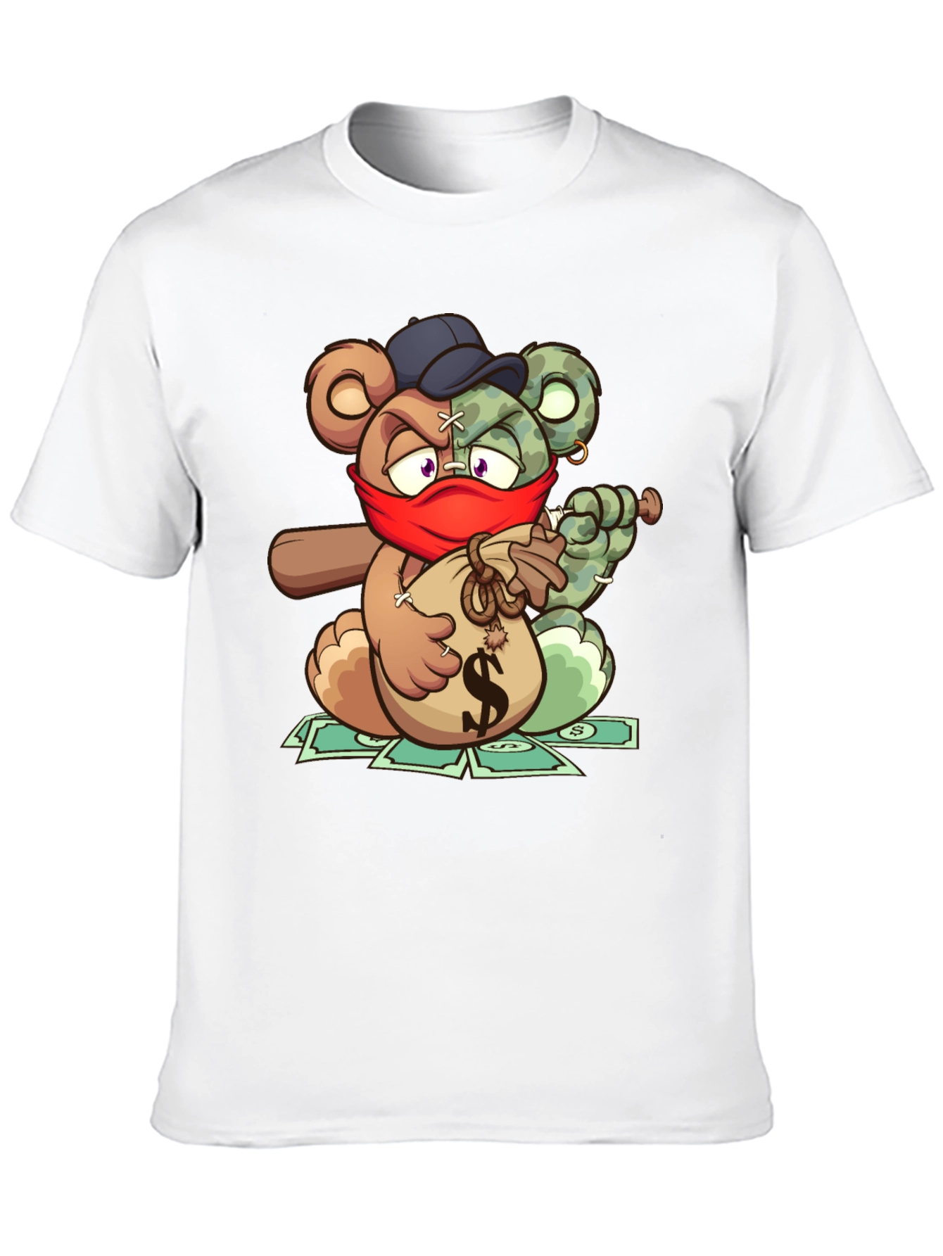 Gangster Teddy Bear Graphic T-Shirt