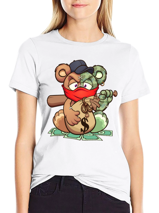 Gangster Teddy Bear Graphic T-Shirt