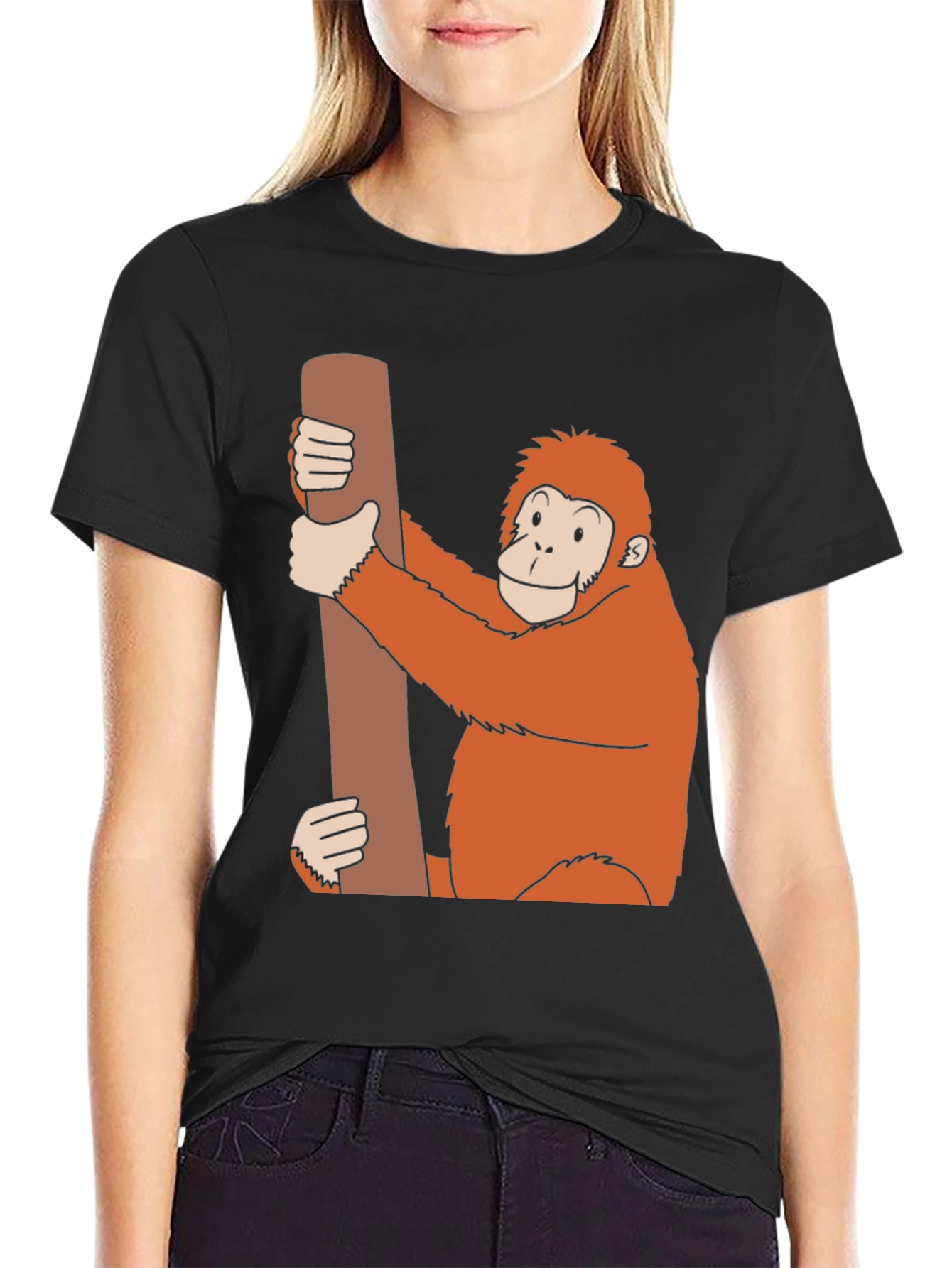 Orangutan Holding Log Graphic T-Shirt