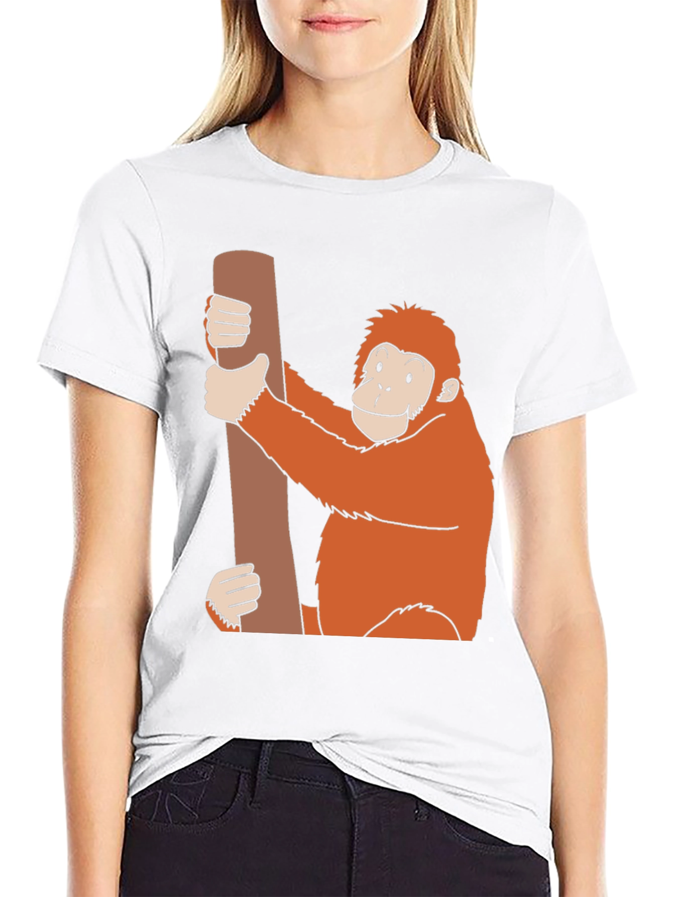 Orangutan Holding Log Graphic T-Shirt