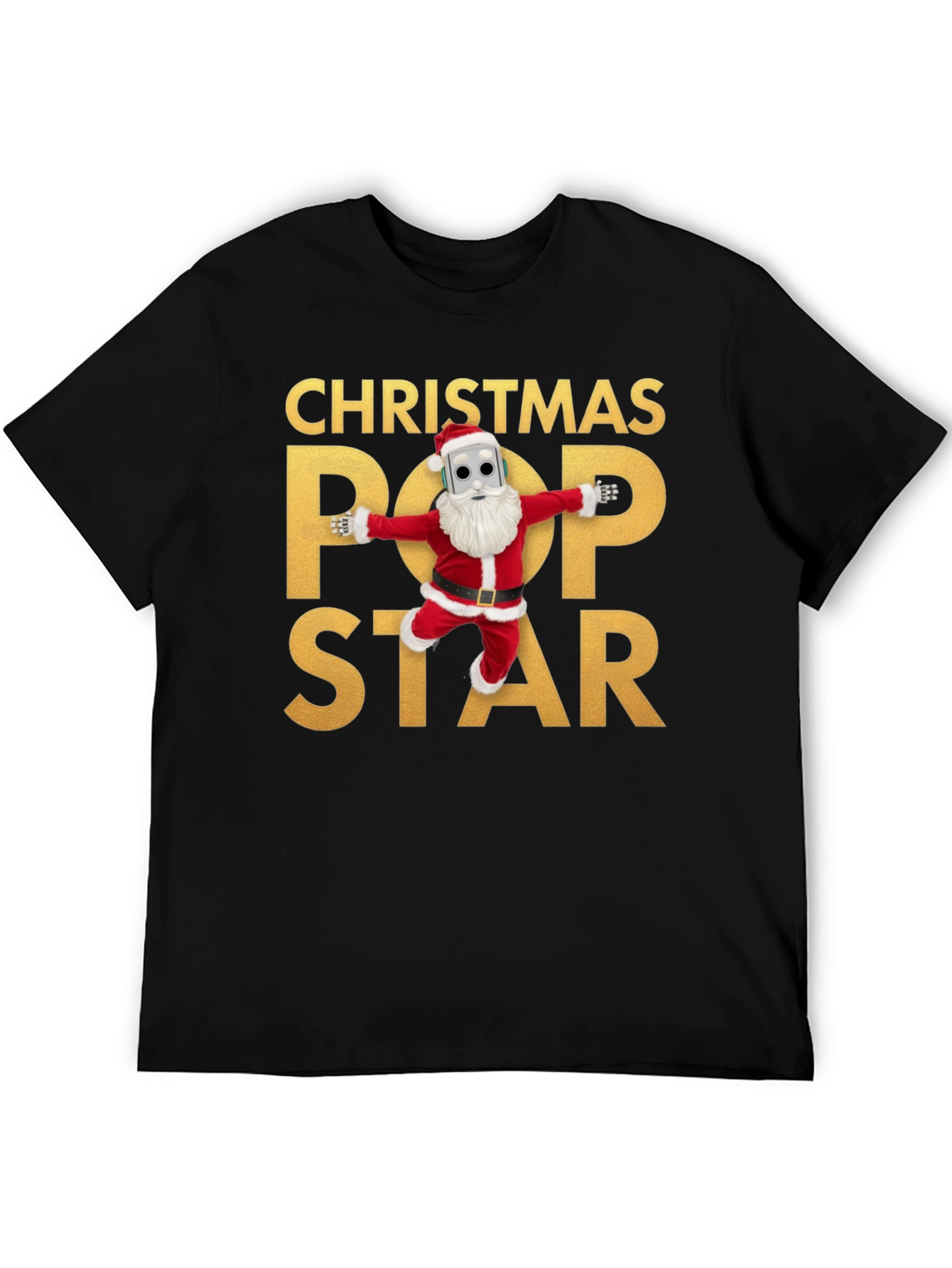 Christmas Pop Star Black T-Shirt