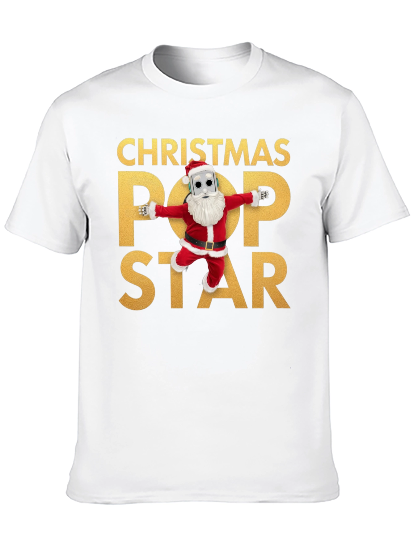 Christmas Pop Star Black T-Shirt