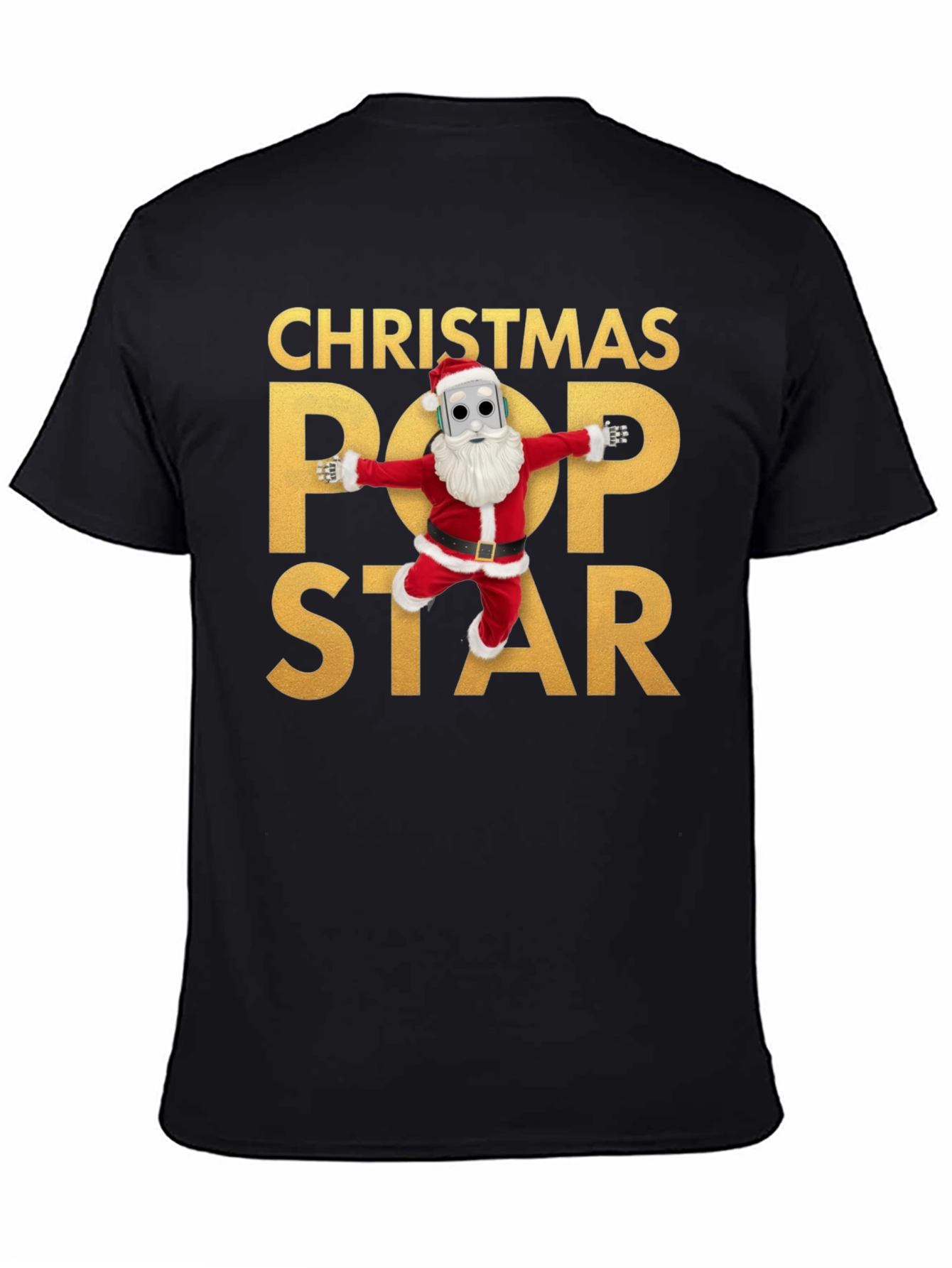 Christmas Pop Star Black T-Shirt