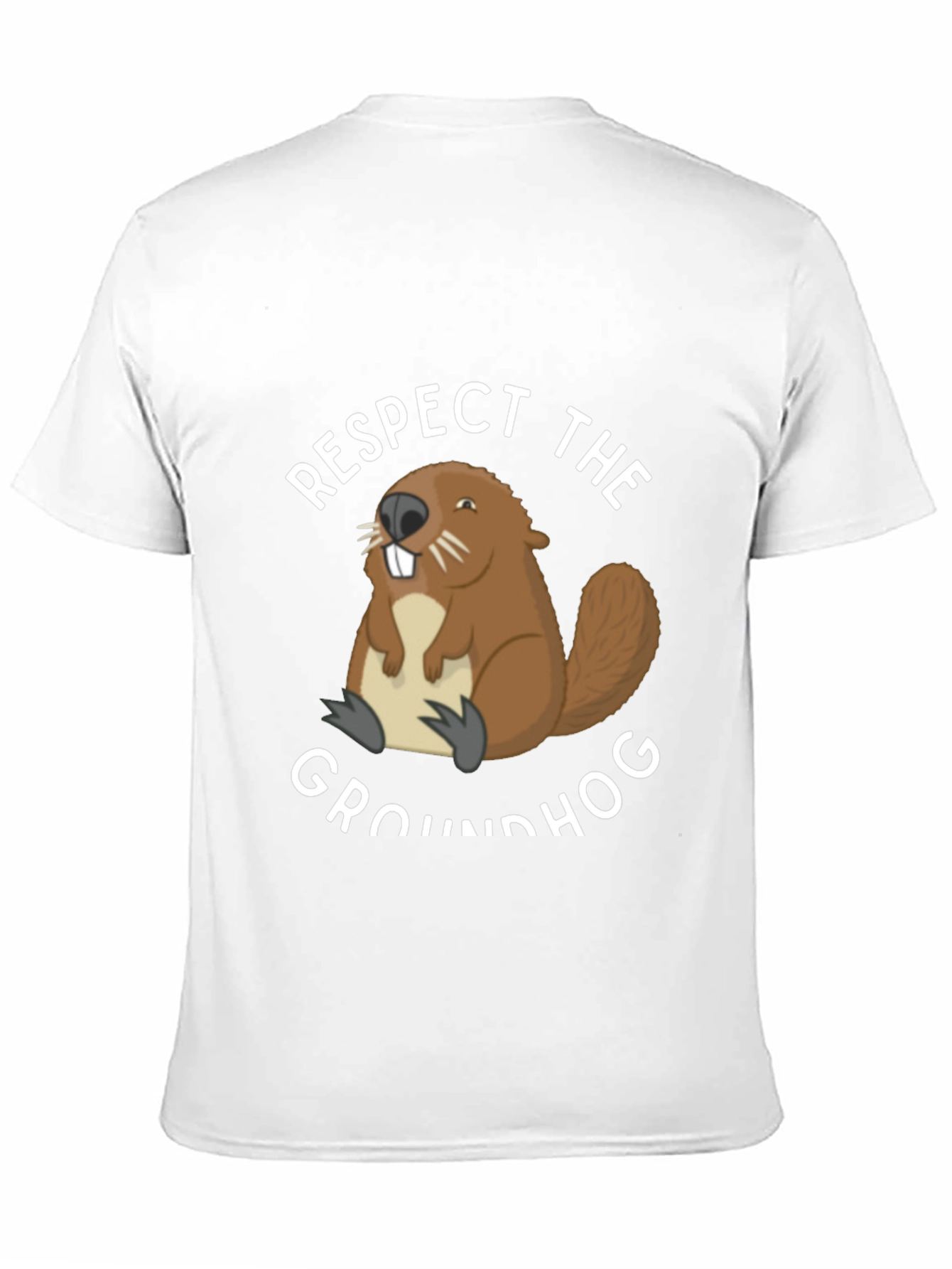 Respect the Groundhog T-Shirt Funny Animal Tee