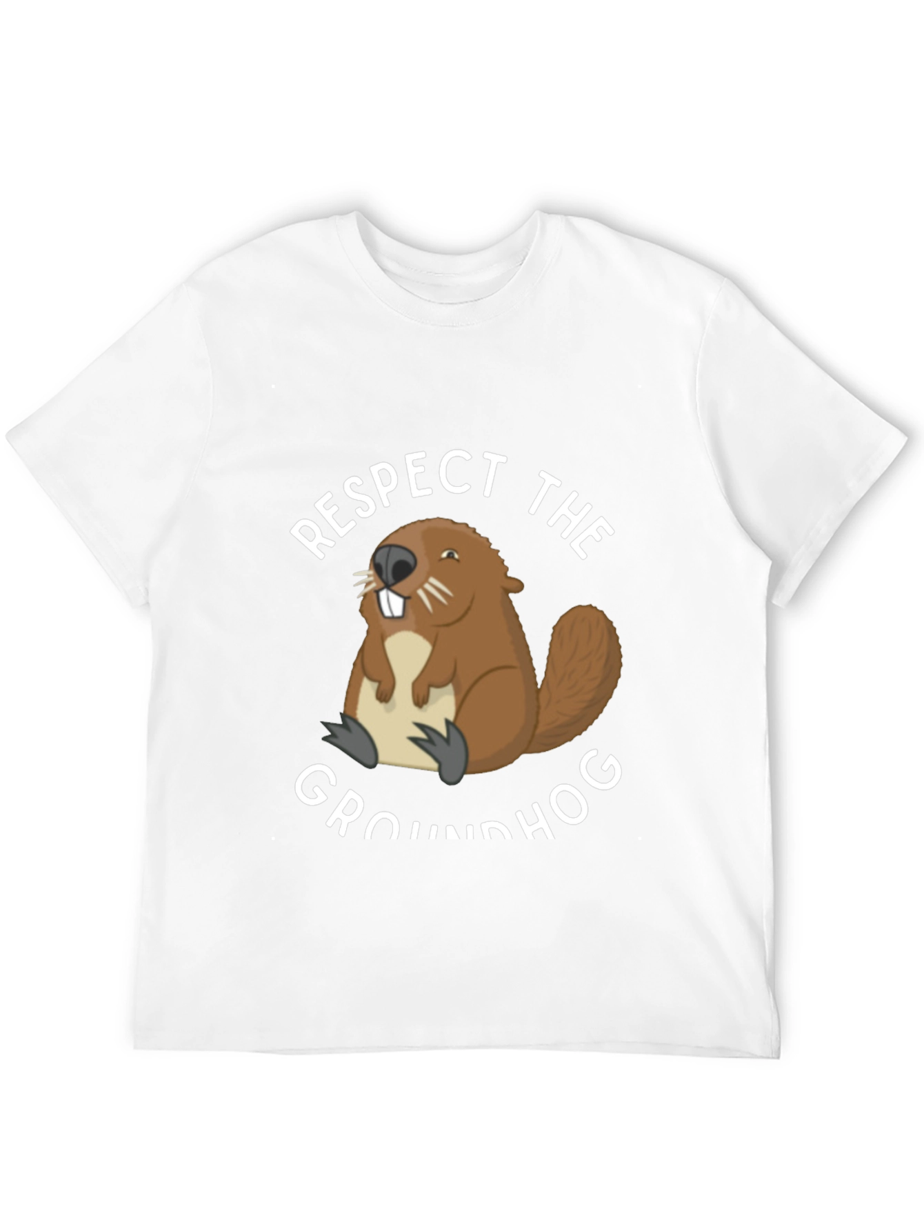 Respect the Groundhog T-Shirt Funny Animal Tee