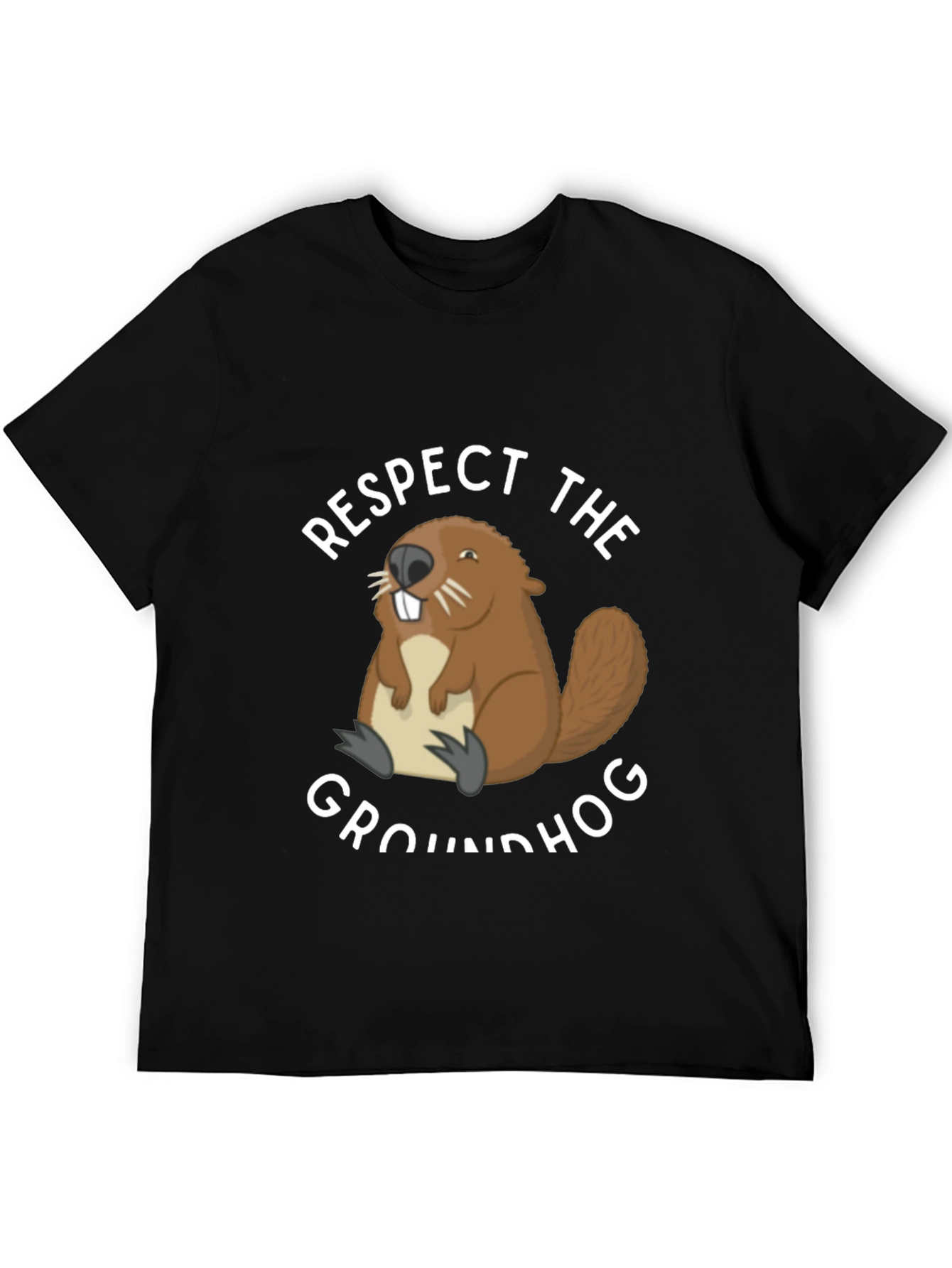 Respect the Groundhog T-Shirt Funny Animal Tee
