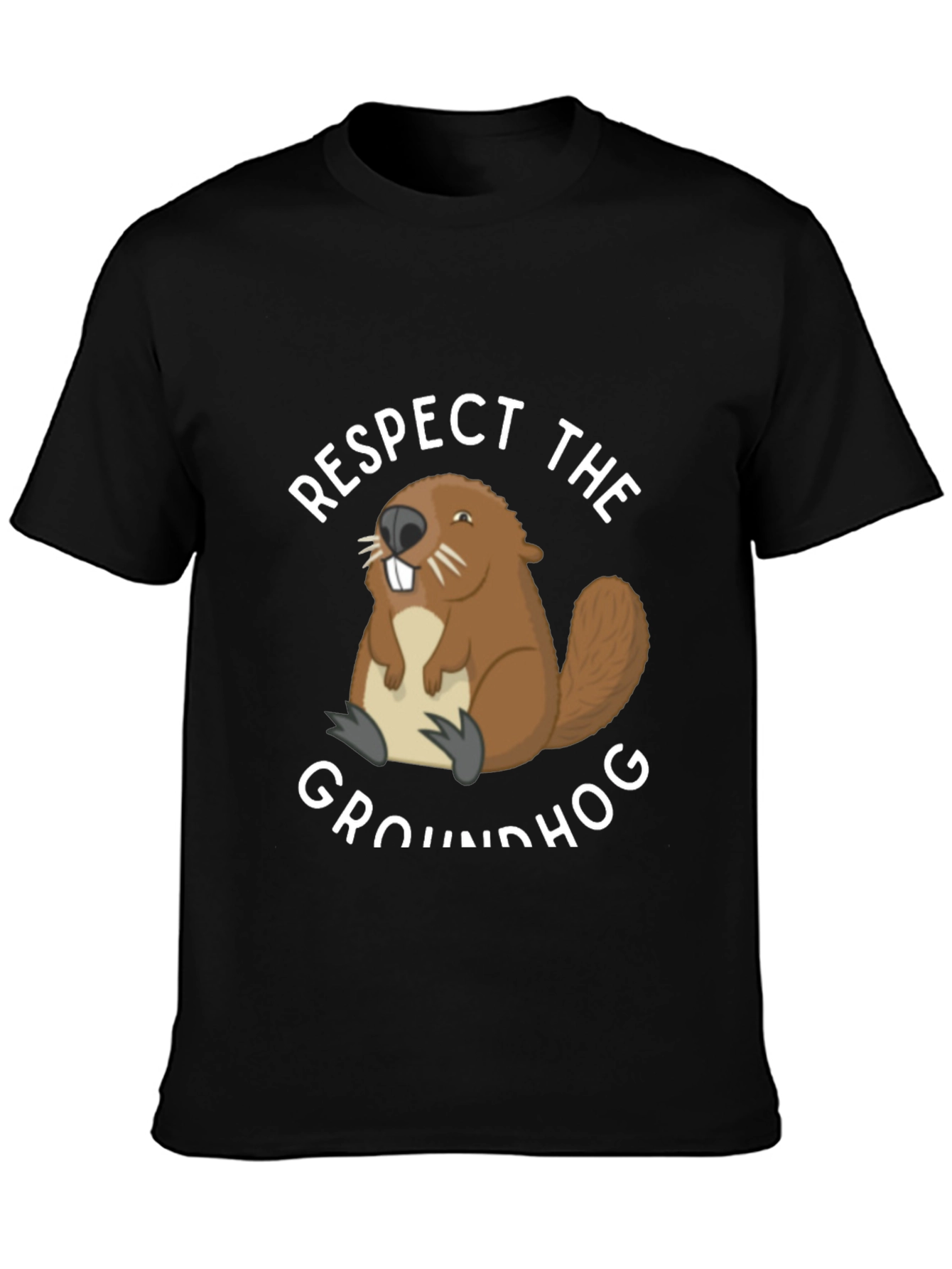 Respect the Groundhog T-Shirt Funny Animal Tee